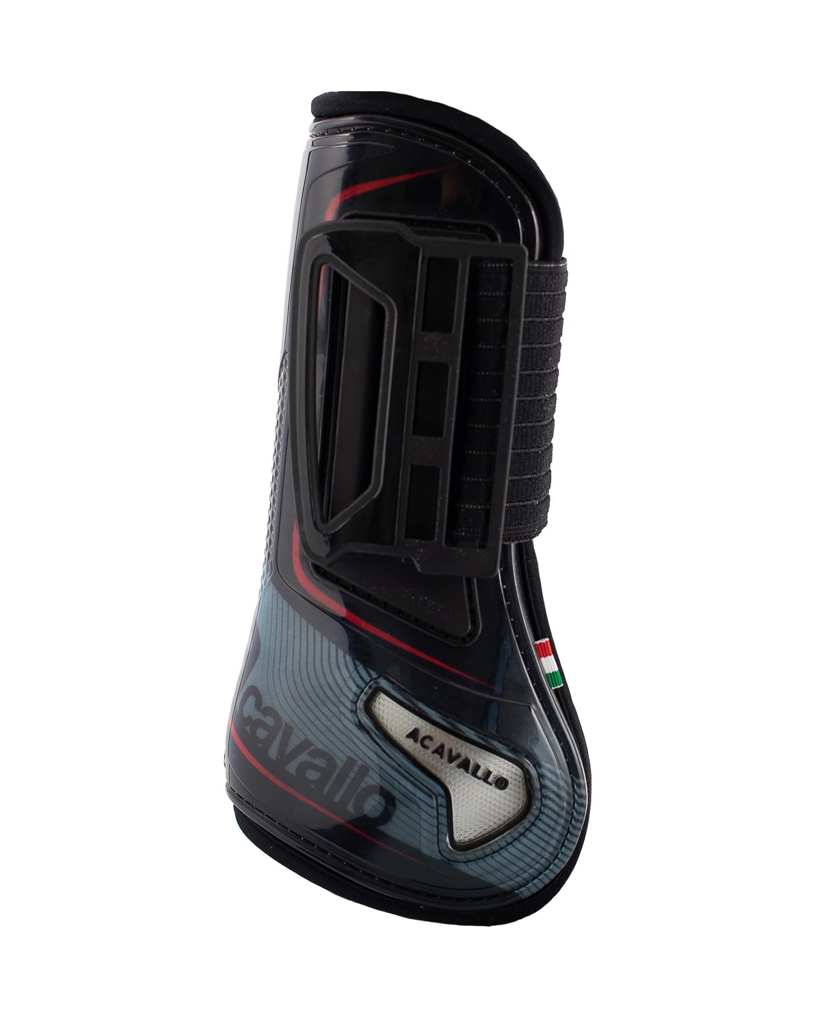 Acavallo Opera Gel Tendon Boots E-Click Fastening Black/Red