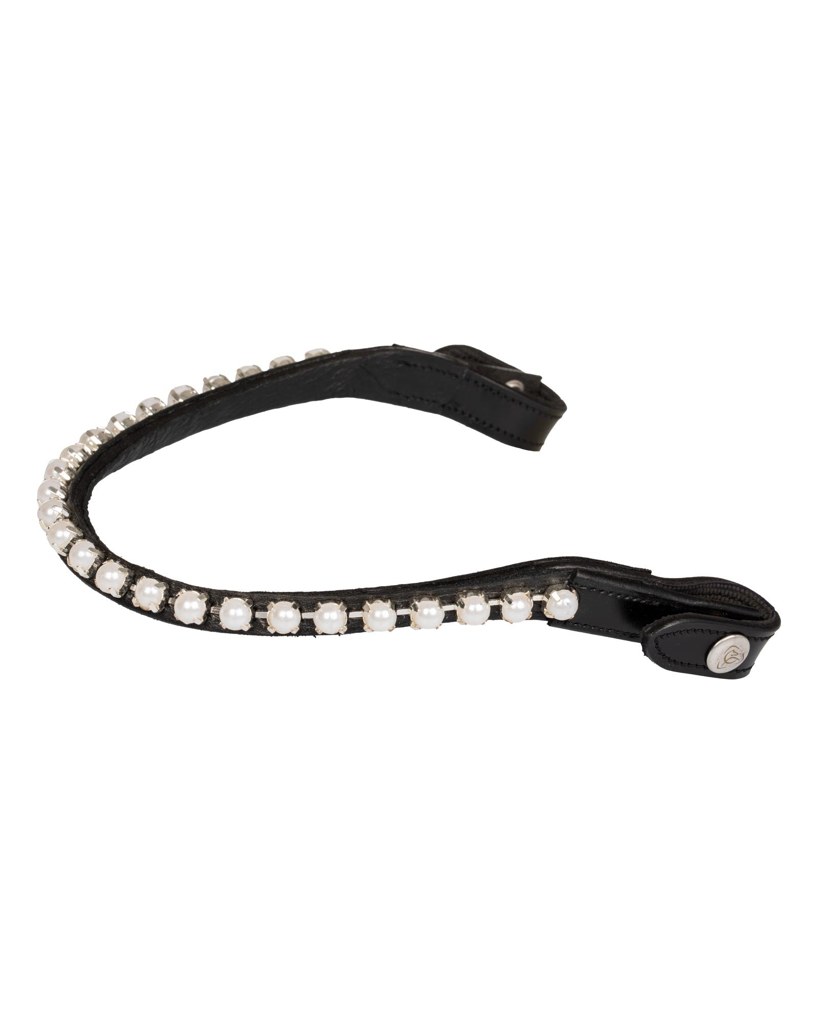 Acavallo Browband Calfskin & Pearls Black