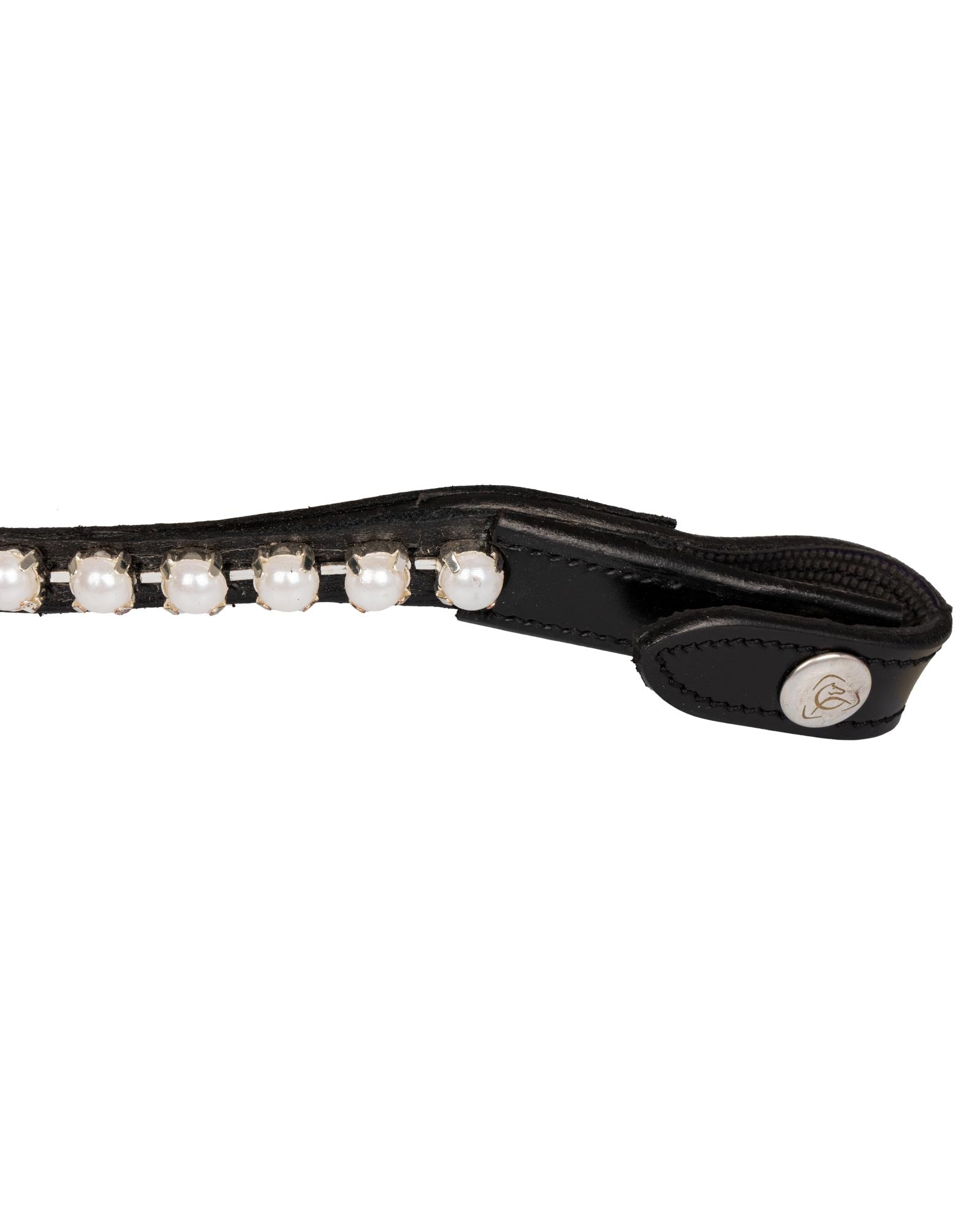 Acavallo Browband Calfskin & Pearls Black