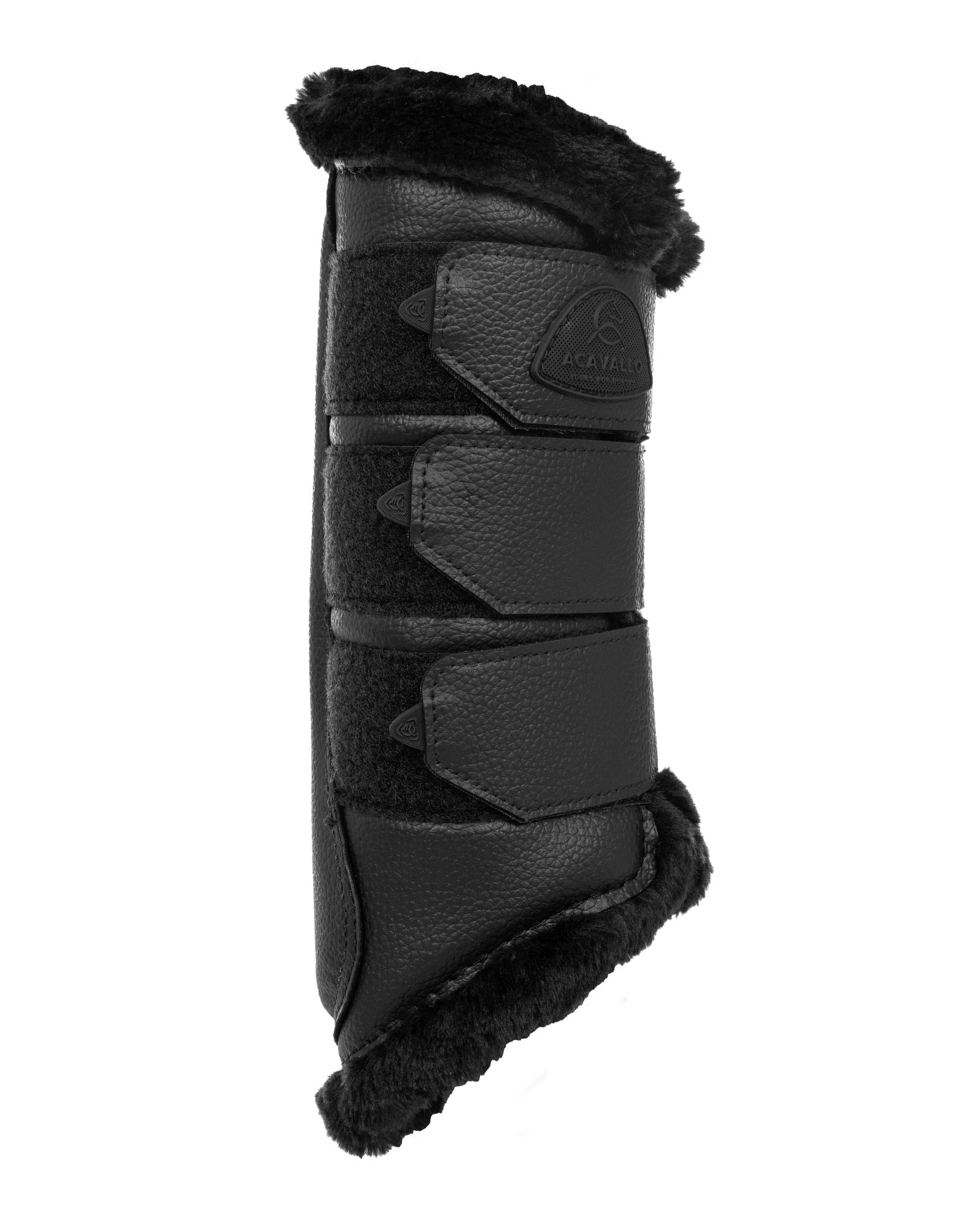 Acavallo Hind Brushing Boots Faux Leather & Faux Sheepskin Black
