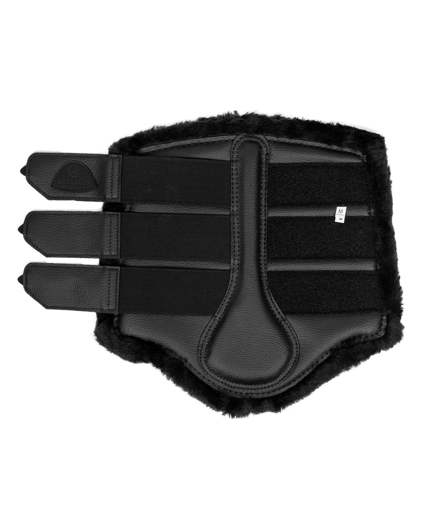 Acavallo Hind Brushing Boots Faux Leather & Faux Sheepskin Black
