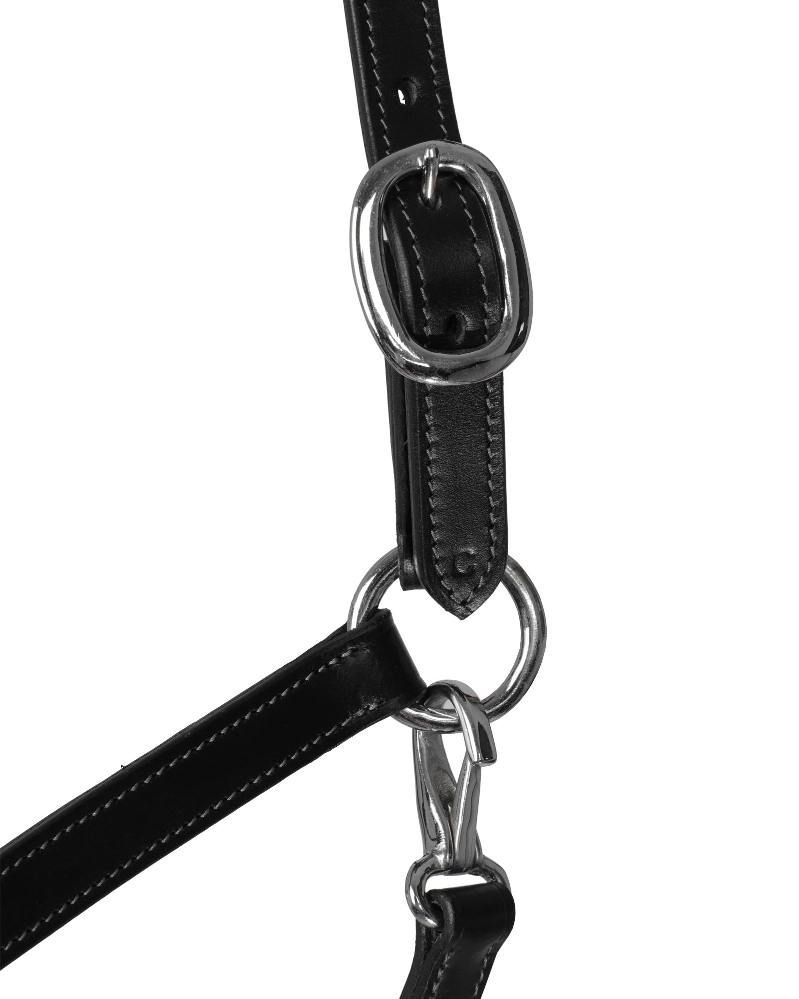 Acavallo Halter Anatomical Leather Rope Noseband Black