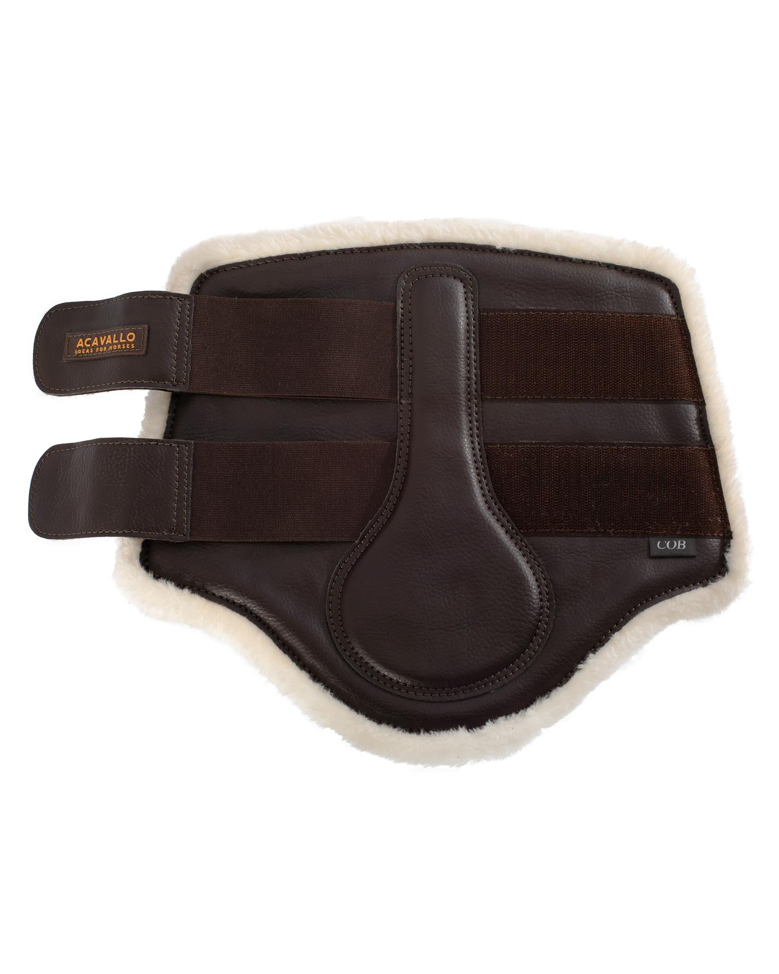 Acavallo Front Brushing Boots Faux Sheepskin & Hook-And-Loop Closure Brown