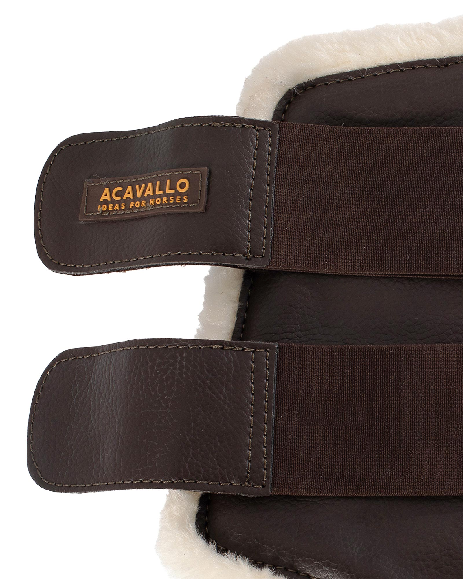 Acavallo Front Brushing Boots Faux Sheepskin & Hook-And-Loop Closure Brown