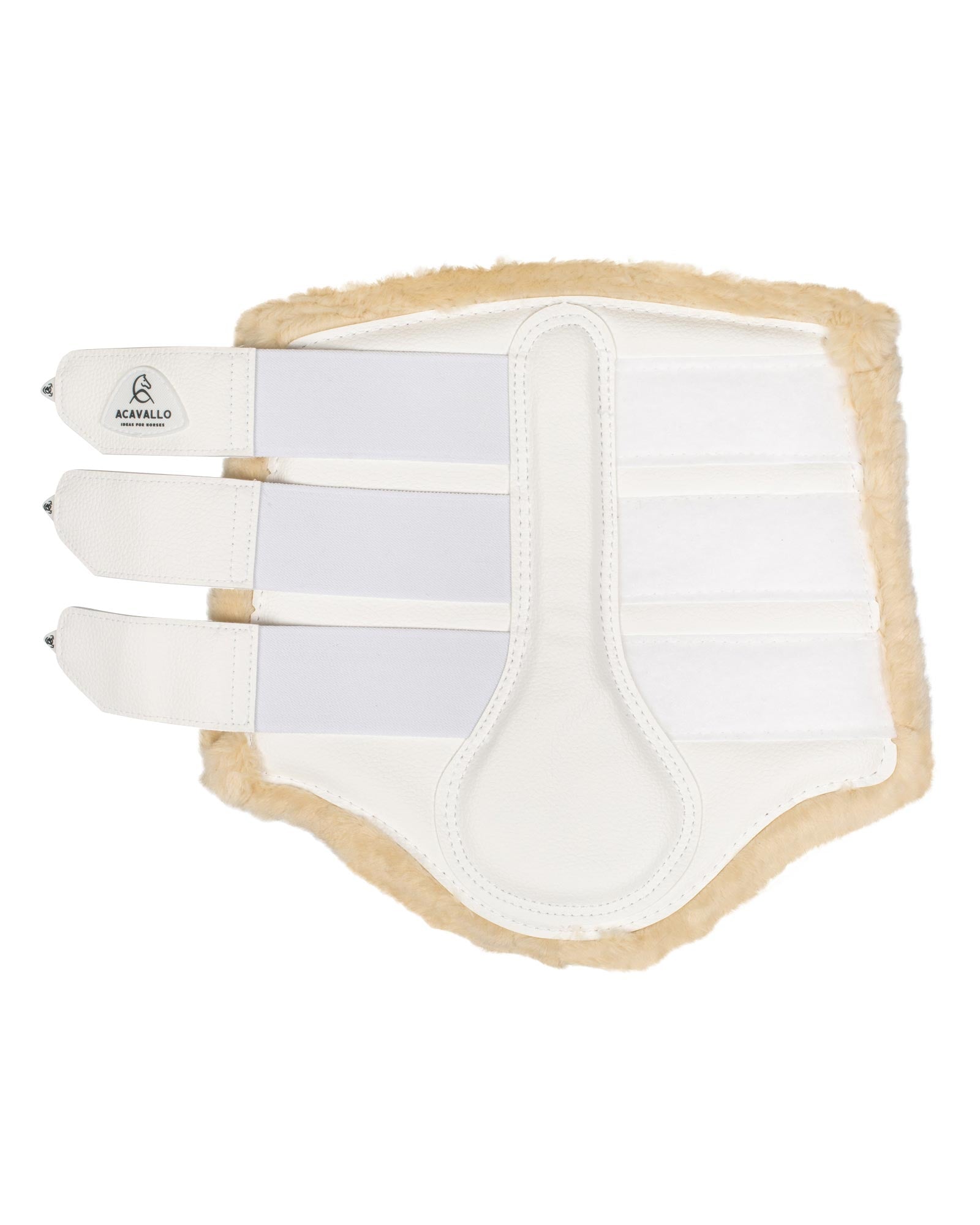 Acavallo Hind Brushing Boots Faux Leather & Faux Sheepskin White