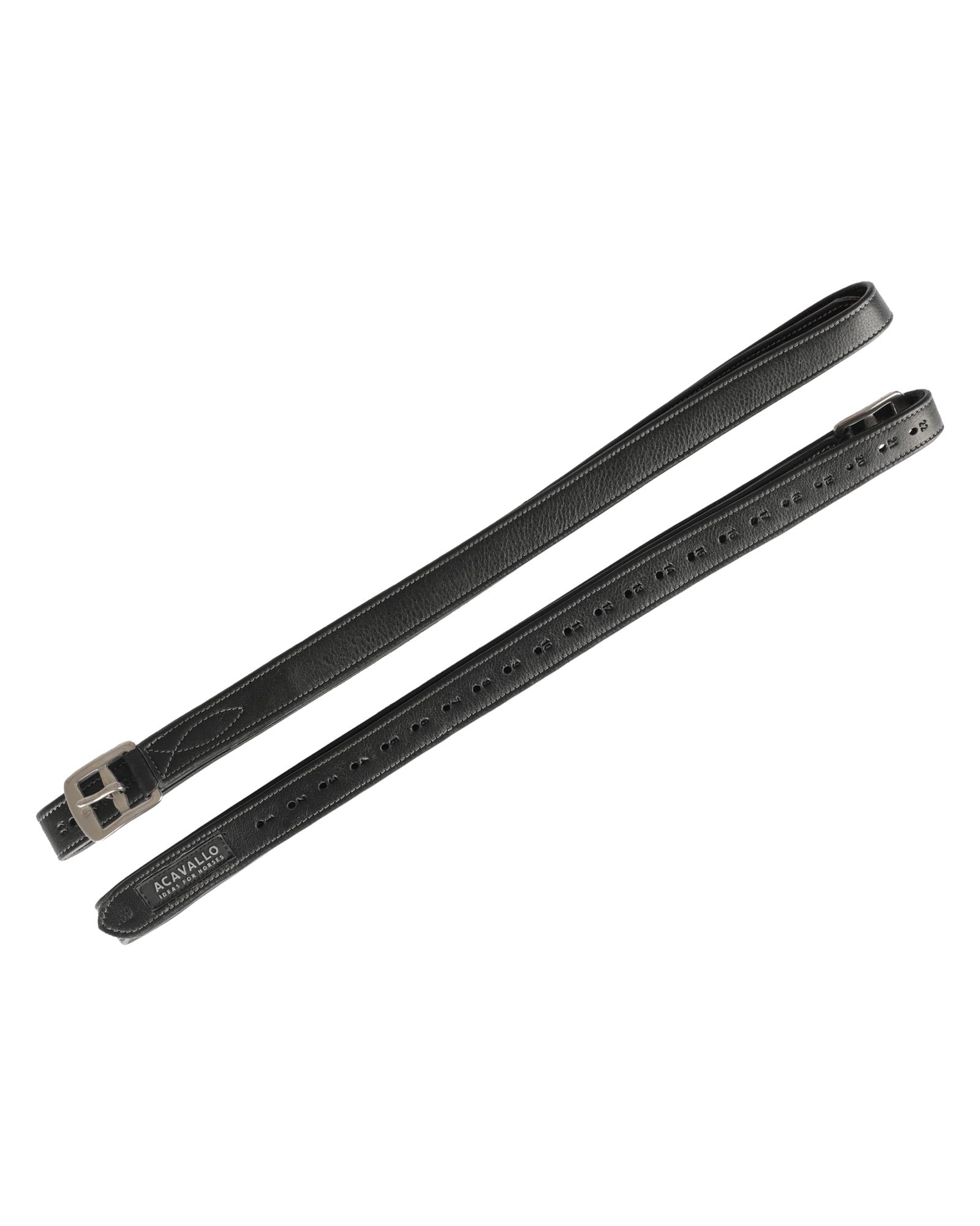 Acavallo Calfskin Stirrup Leathers Internal Reinforcement Black