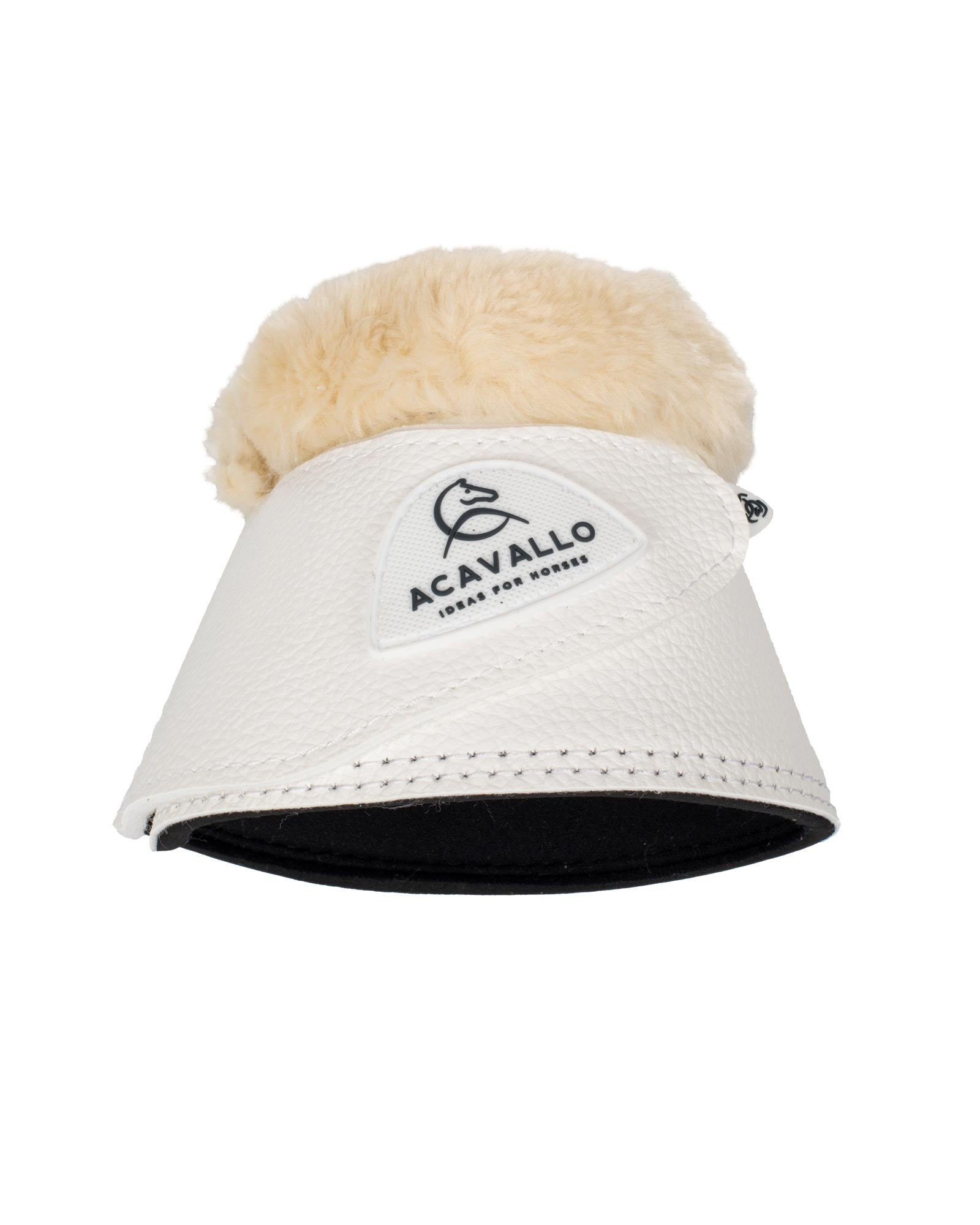 Acavallo Bell Boots Faux Sheepskin & Hook-And-Loop Closure White