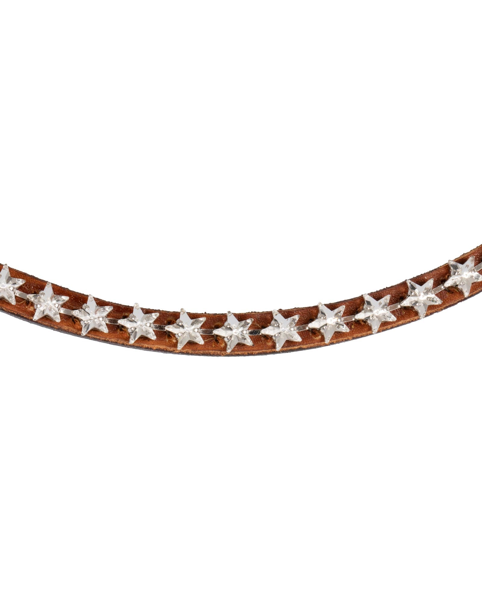 Acavallo Browband Calfskin & Starry Crystals Cognac
