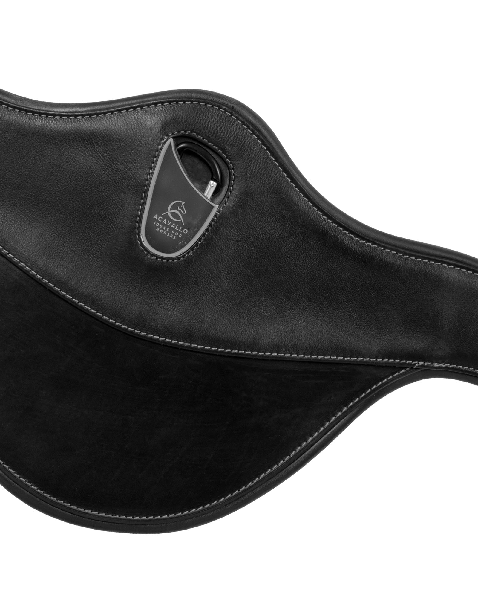 Acavallo Jumping Stud Guard Girth Leather & Gel Black