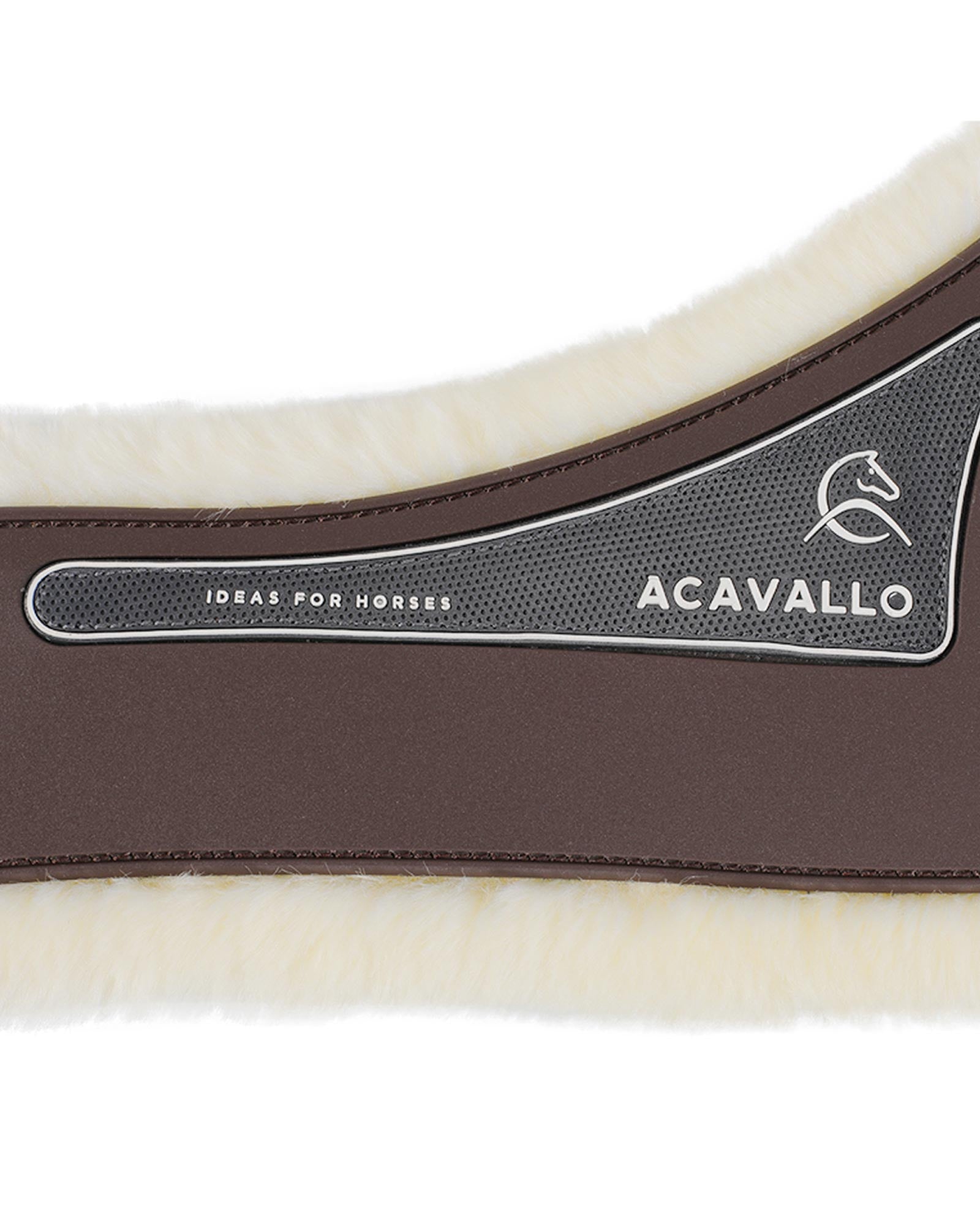 Acavallo Jumping Girth Classic Gel Pvc Detachable Faux Sheepskin Dark Brown