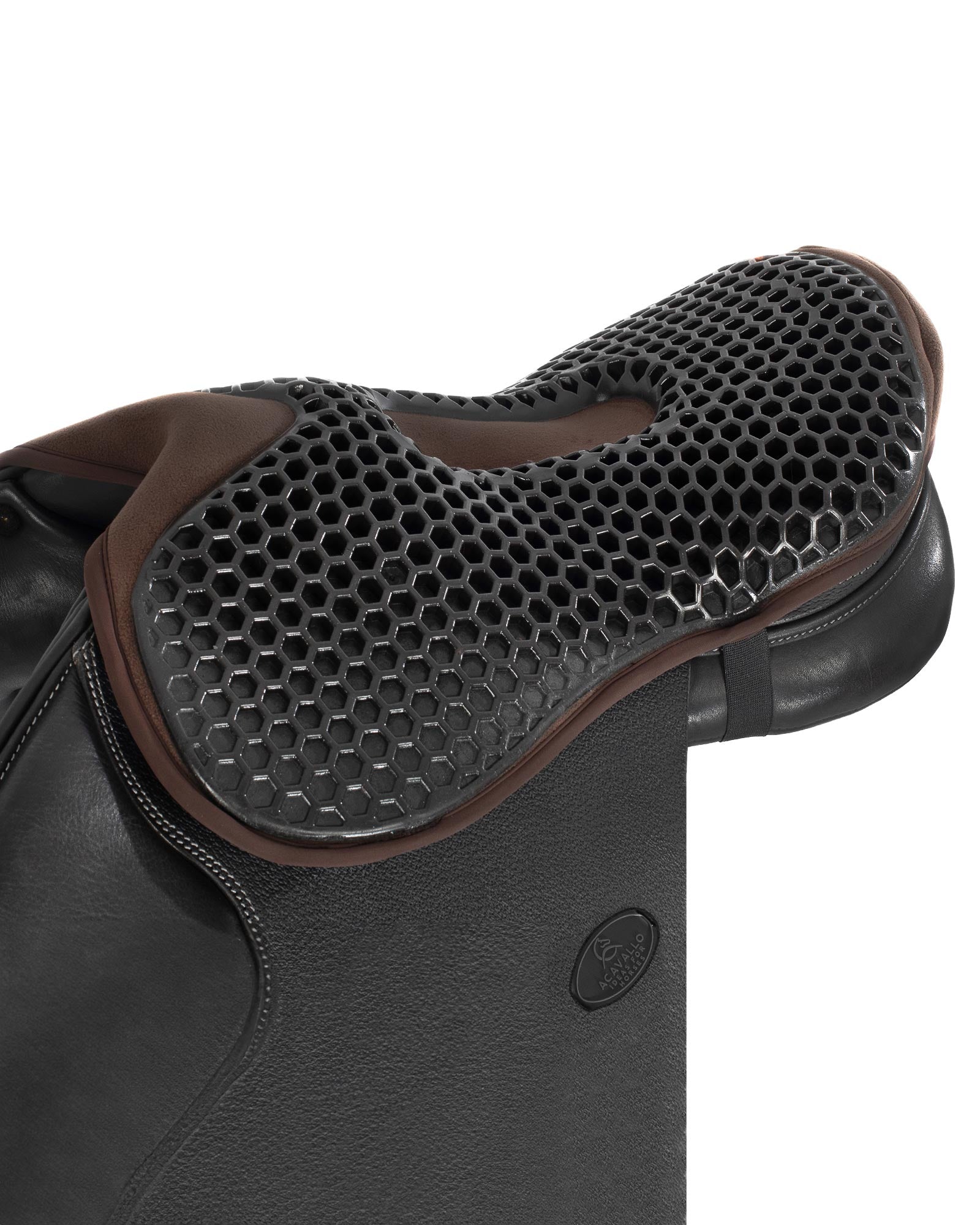 Acavallo Ortho-Pubis Seat Saver Jumping Hexagonal Gel-Out Dri-Lex 20mm Brown