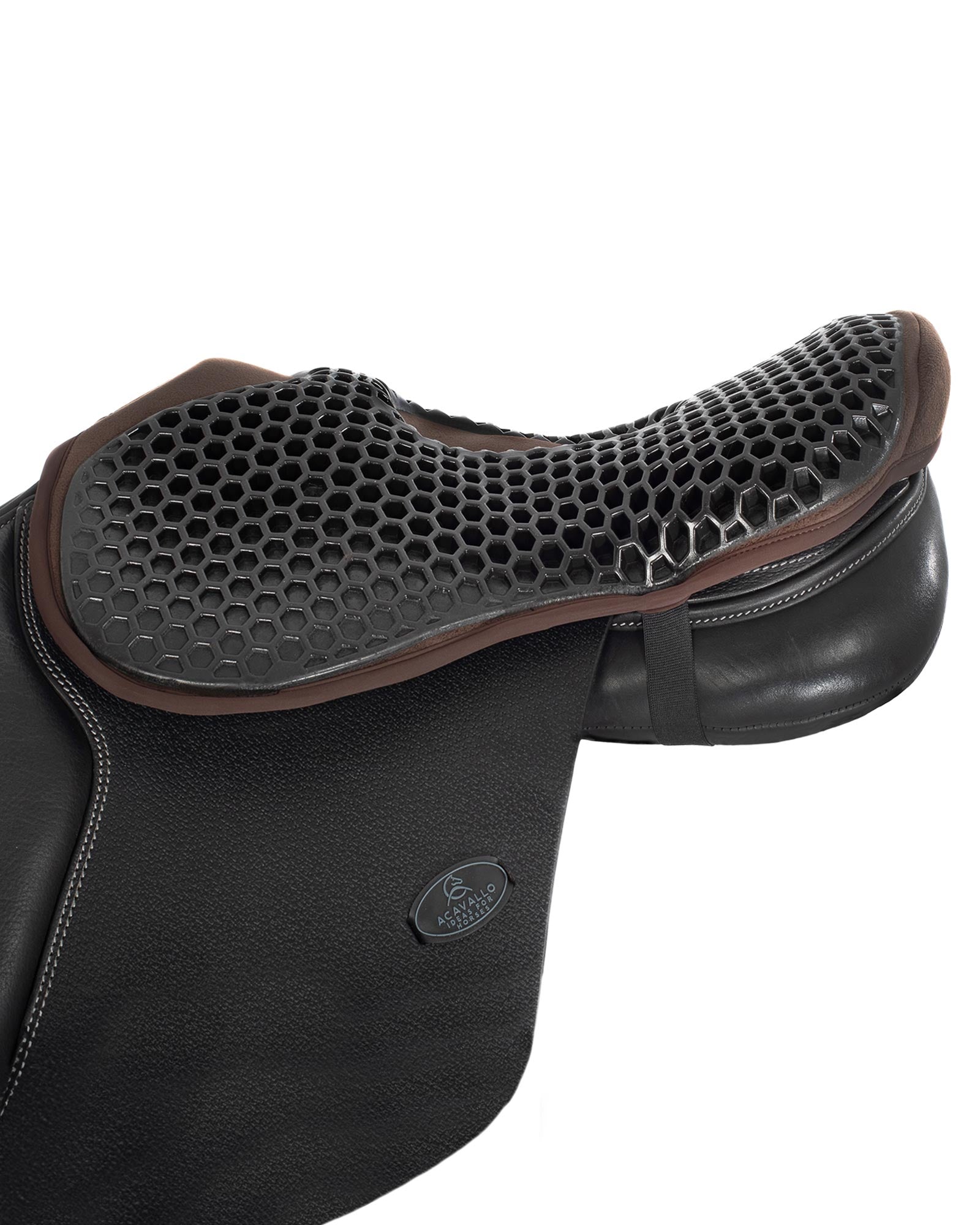 Acavallo Ortho-Pubis Seat Saver Jumping Hexagonal Gel-Out Dri-Lex 20mm Brown