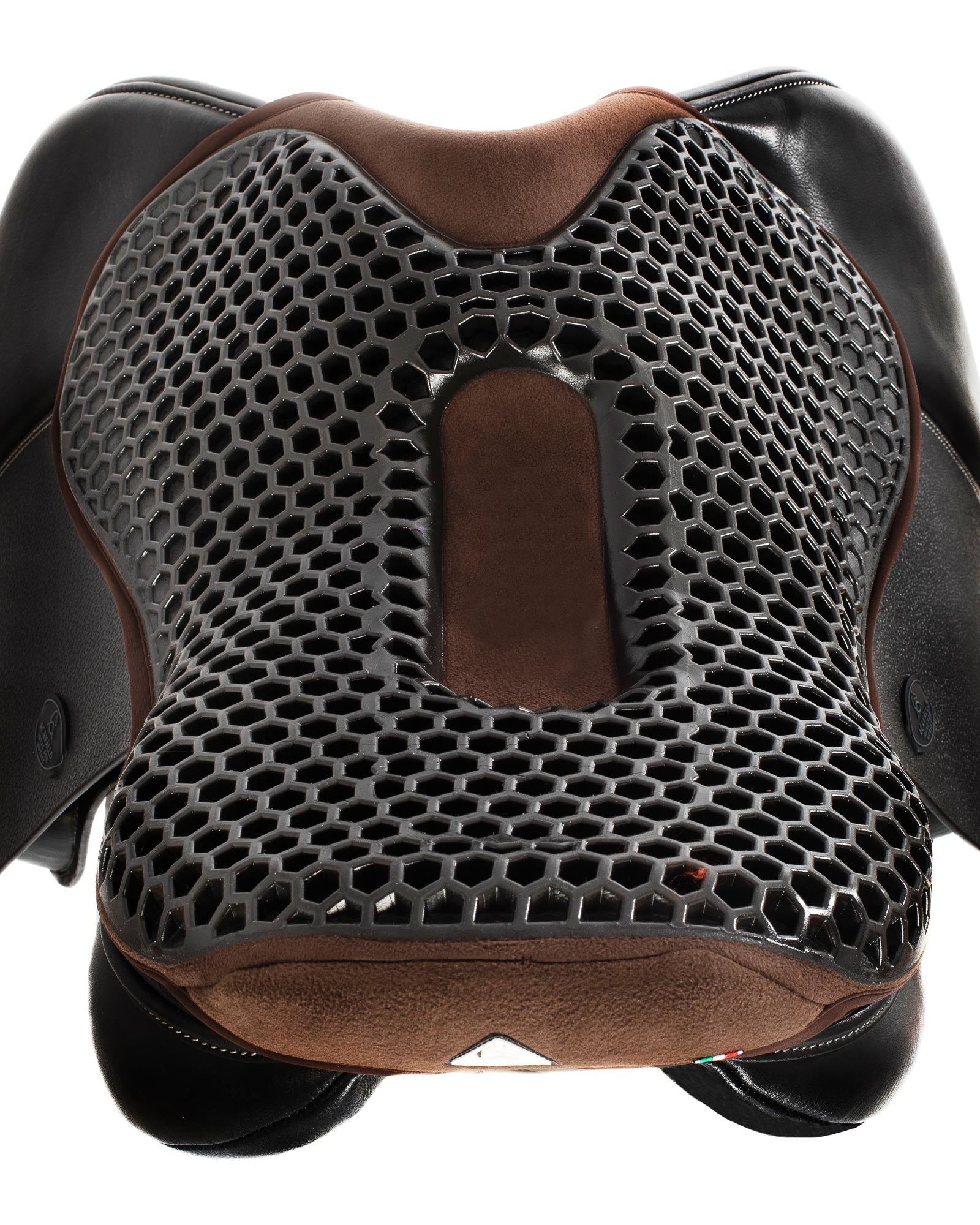 Acavallo Ortho-Pubis Seat Saver Jumping Hexagonal Gel-Out Dri-Lex 20mm Brown