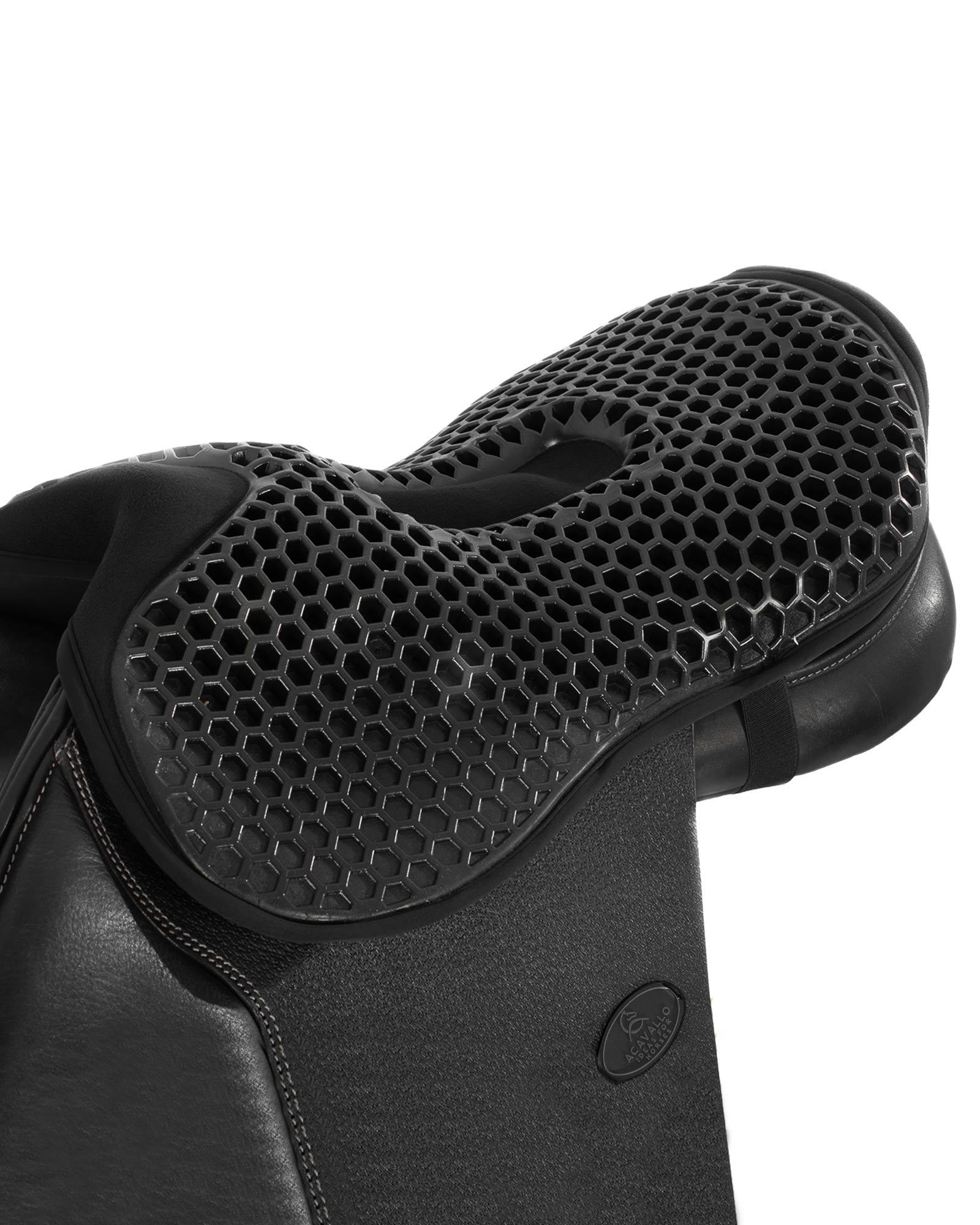 Acavallo Ortho-Pubis Seat Saver Jumping Hexagonal Gel-Out Dri-Lex 20mm Black