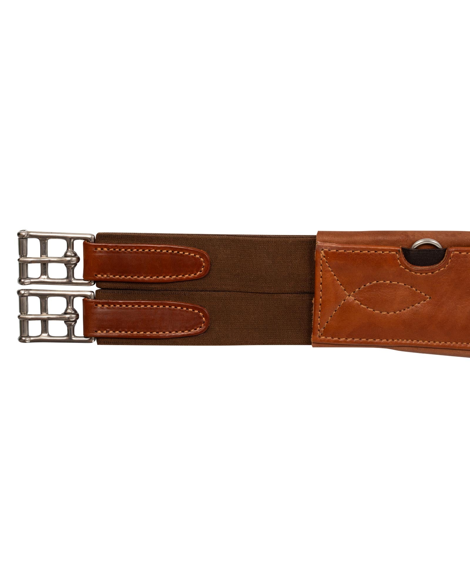 Acavallo Jumping Stud Guard Girth Leather & Gel Cognac
