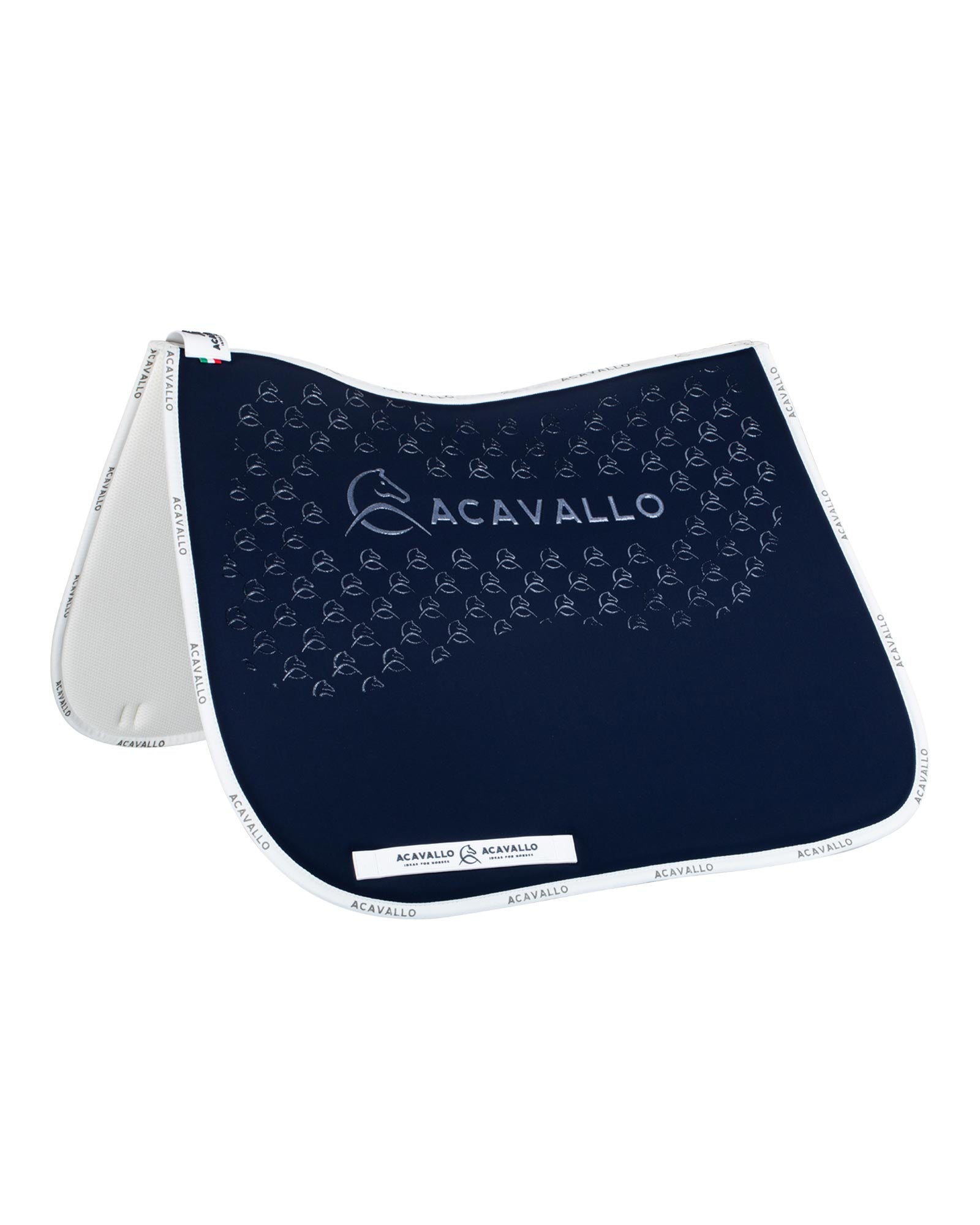 Acavallo Saddle Pad Ds Cw-Cs Elastane & Bamboo Silicone Grip Deep Blue/White