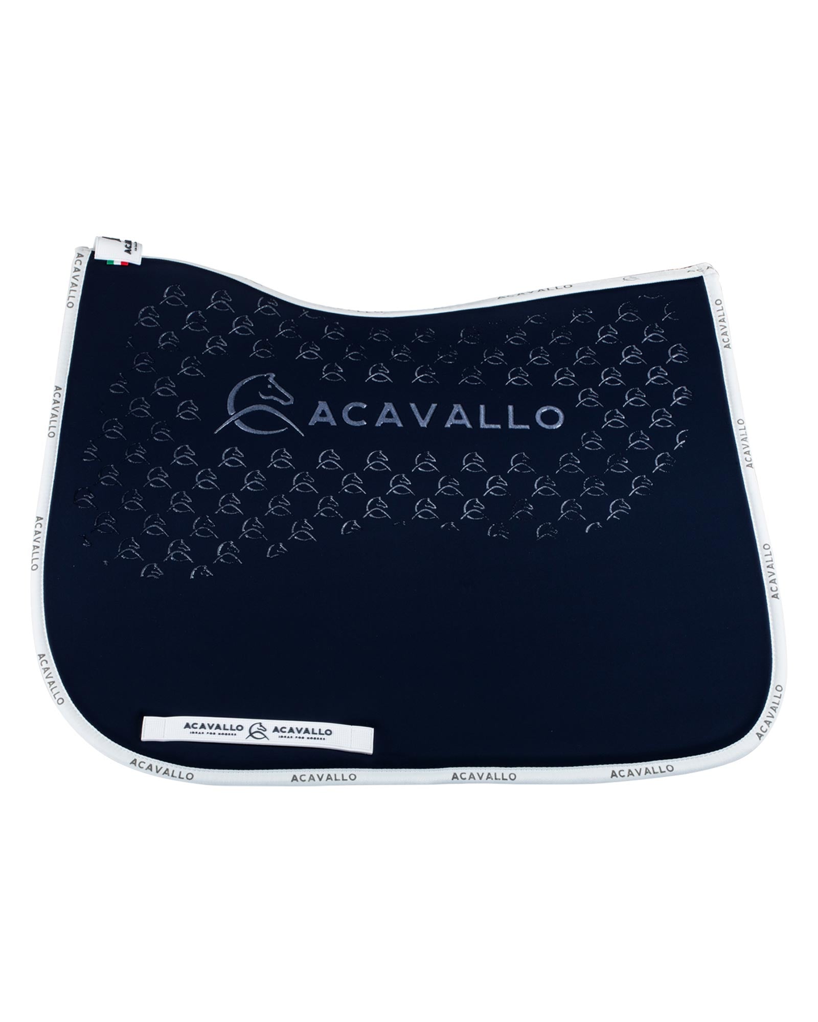 Acavallo Saddle Pad Ds Cw-Cs Elastane & Bamboo Silicone Grip Deep Blue/White