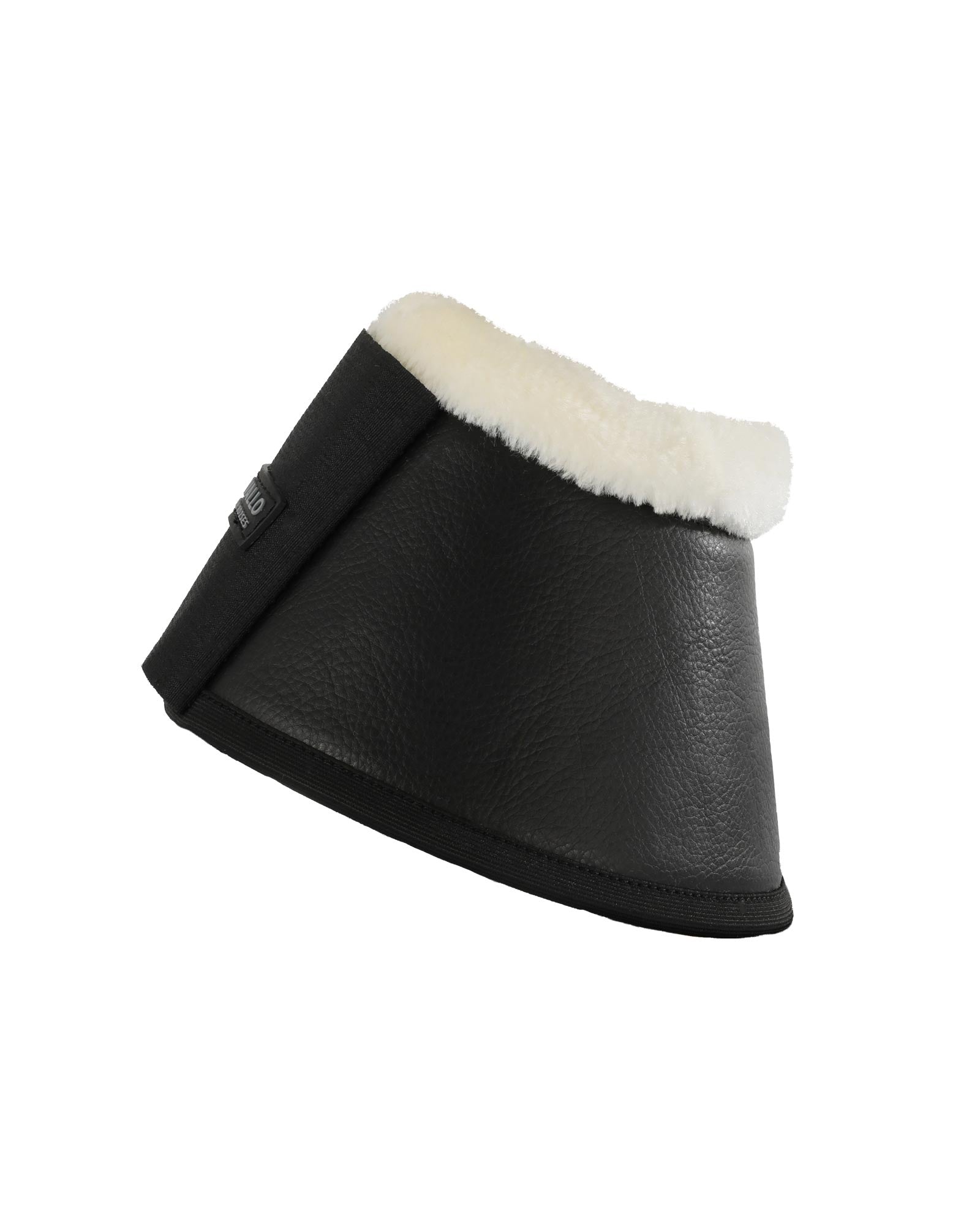 Acavallo Eco-Leather Bell Boots Faux Sheepskin & Hook-And-Loop Closure Black