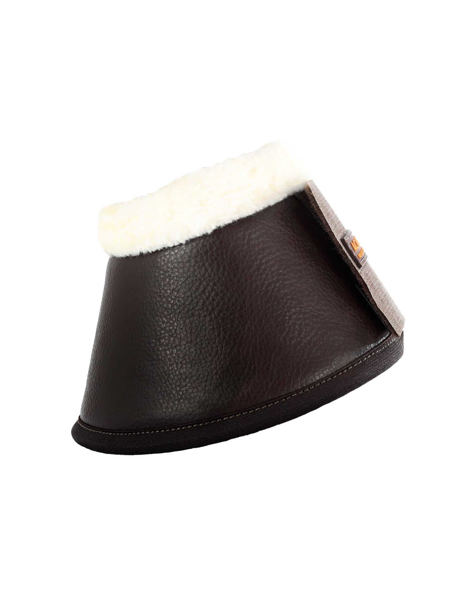 Acavallo Eco-Leather Bell Boots Faux Sheepskin & Hook-And-Loop Closure Brown