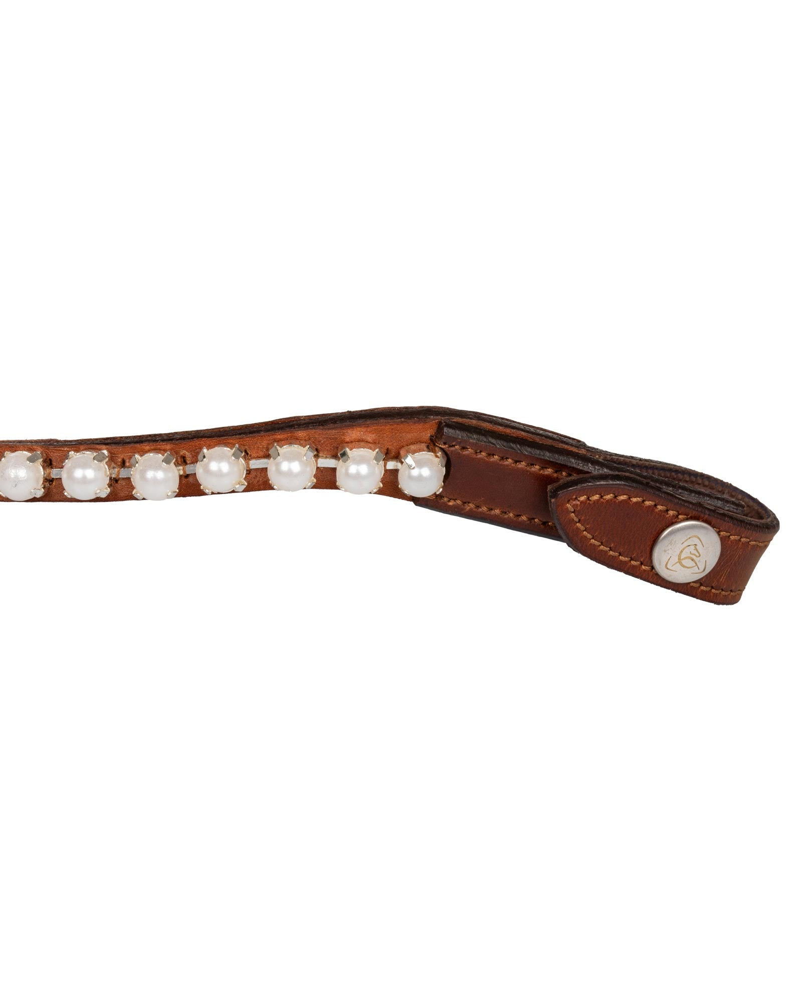 Acavallo Browband Calfskin & Pearls Cognac