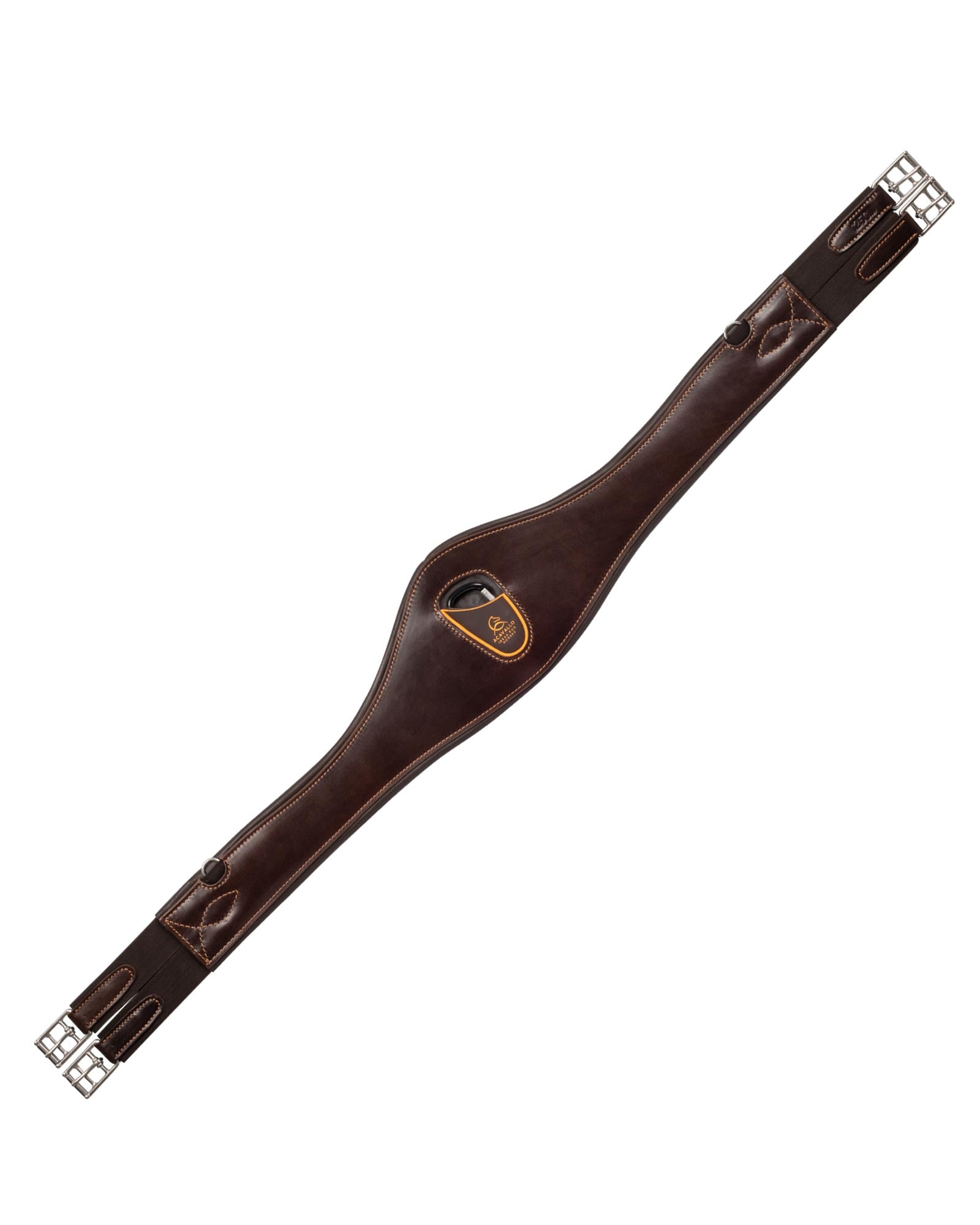 Acavallo Anatomical Jumping Girth Calfskin Dark Brown