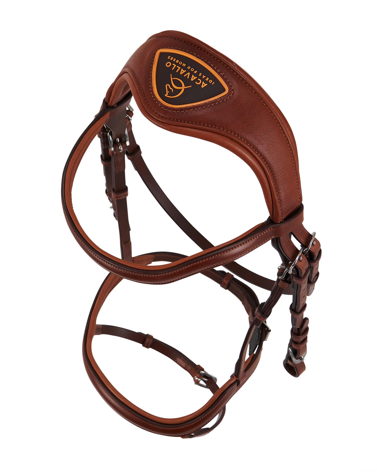 Acavallo Allegoria Anatomic Bridle in Cognac Leather | Horse Riding Comfort