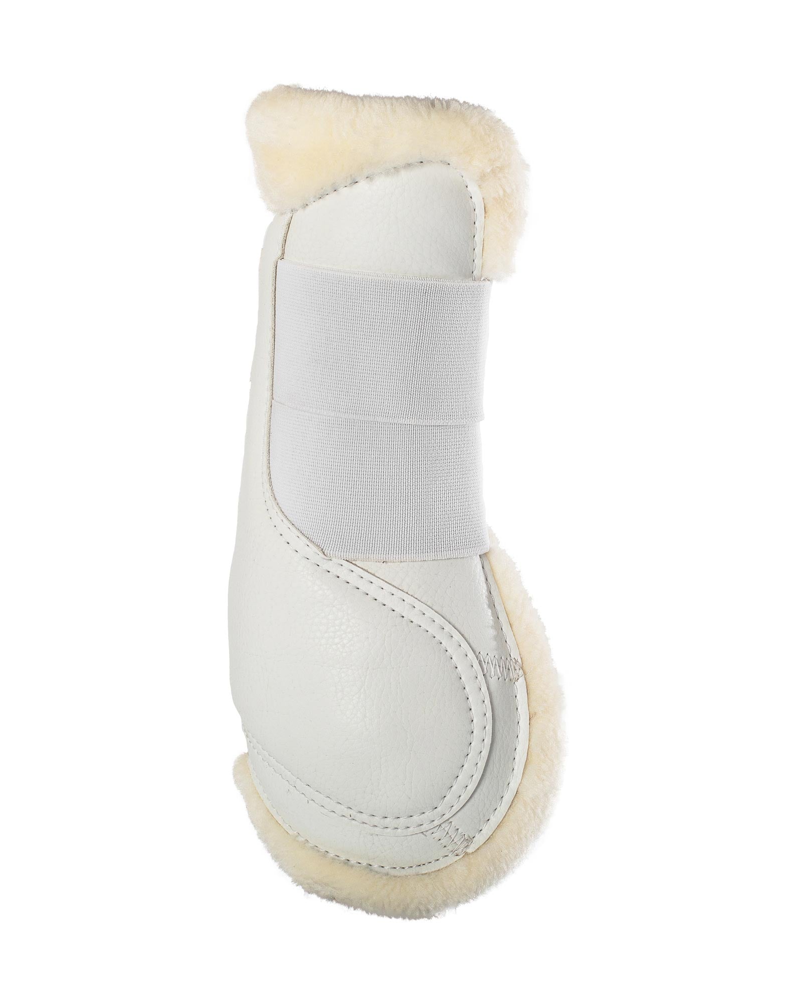 Acavallo Jumping Tendon Boots Faux Sheepskin & Hook-And-Loop Closure White