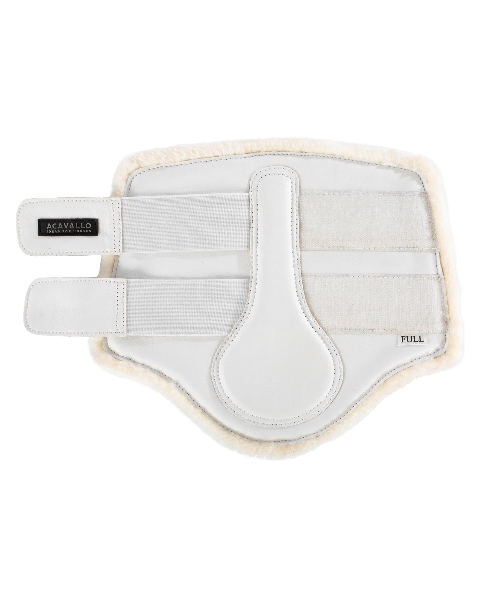 Acavallo Front Brushing Boots Faux Sheepskin & Hook-And-Loop Closure White