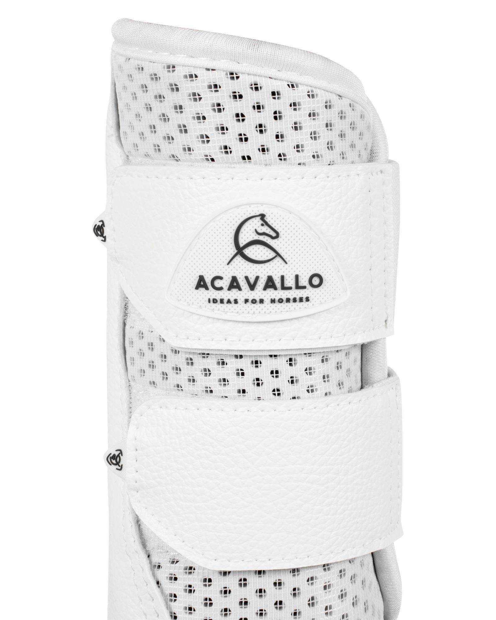 Acavallo Front Brushing Boots Perforated Neoprene White