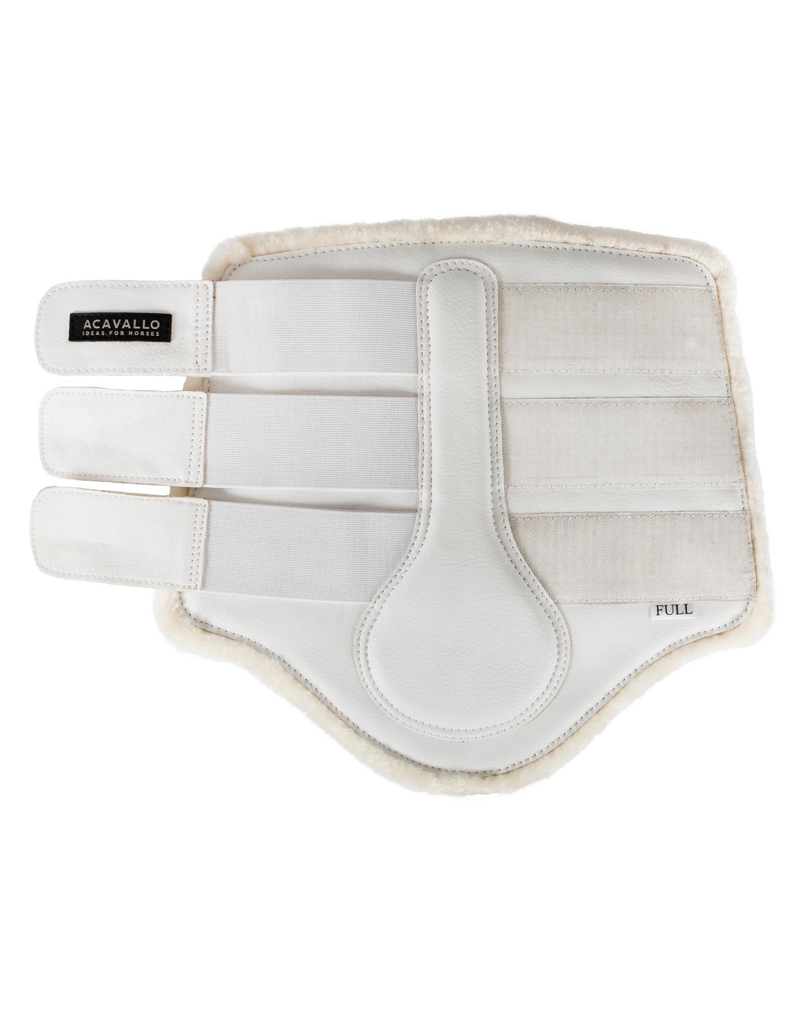 Acavallo Hind Brushing Boots Faux Sheepskin & Triple Hook-And-Loop Closure White