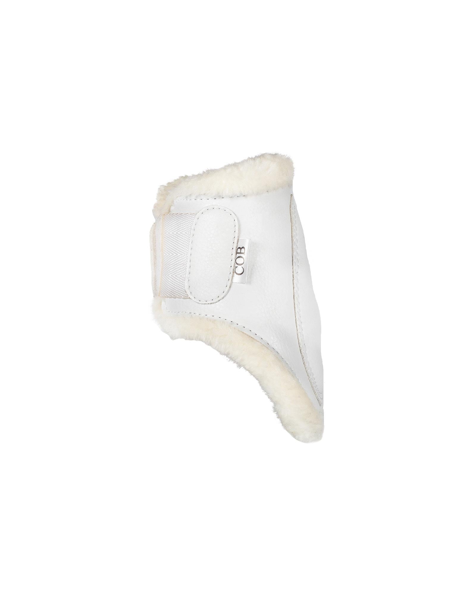 Acavallo Jumping Fetlock Boots Faux Sheepskin & Hook-And-Loop Closure White