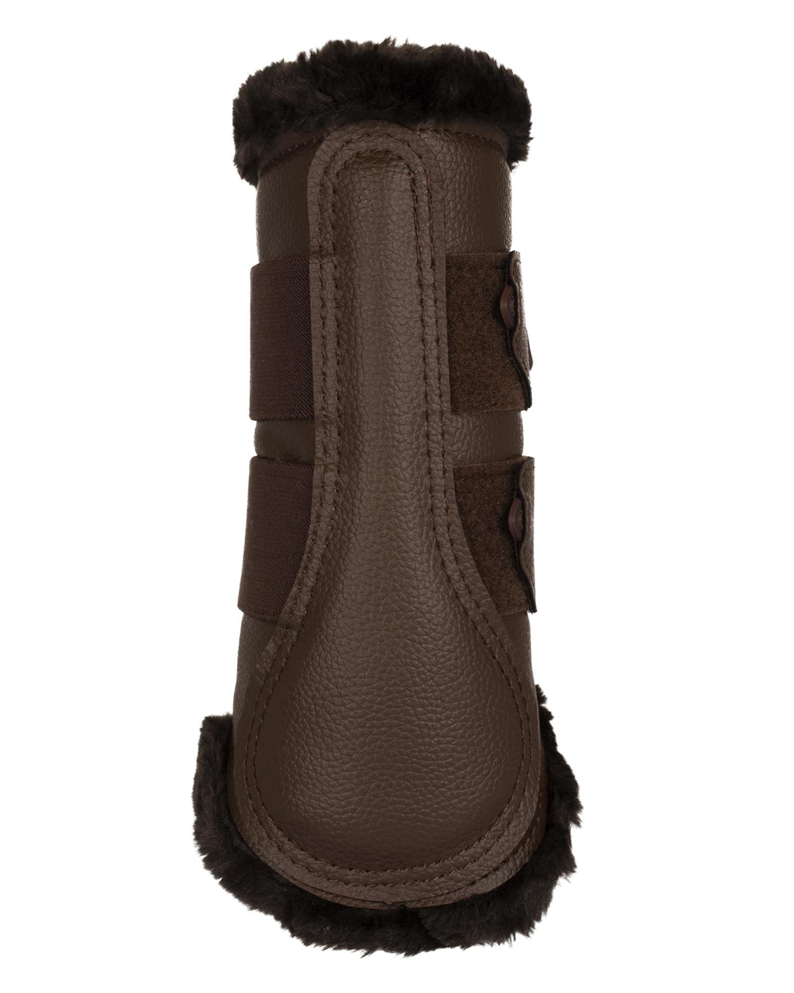 Acavallo Front Brushing Boots Eco-Leather & Faux Sheepskin Dark Brown