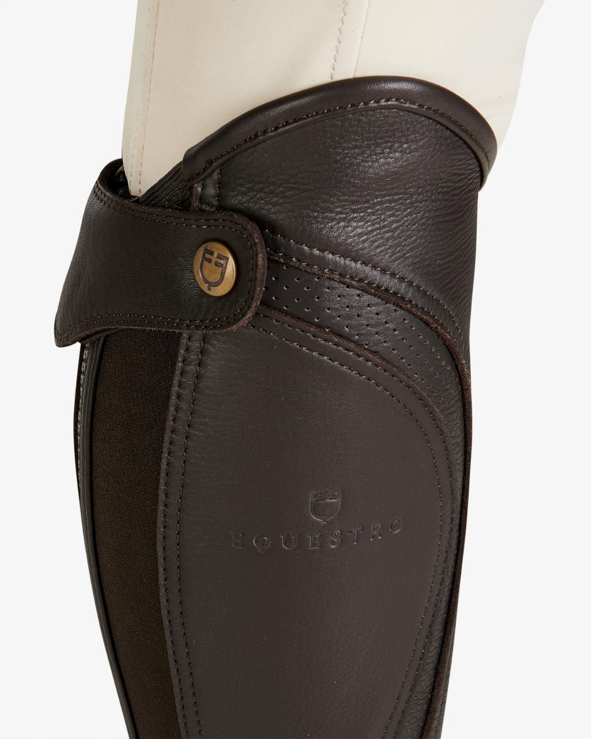 Equestro Unisex Gaiters Perforated Leather Maximum Comfort Brown | Equiflair