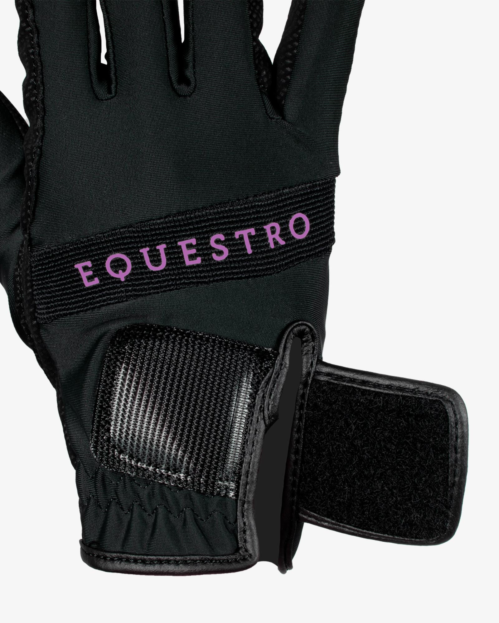 Equestro Gloves In Technical Fabric With Multicolor Logo Black Purple
