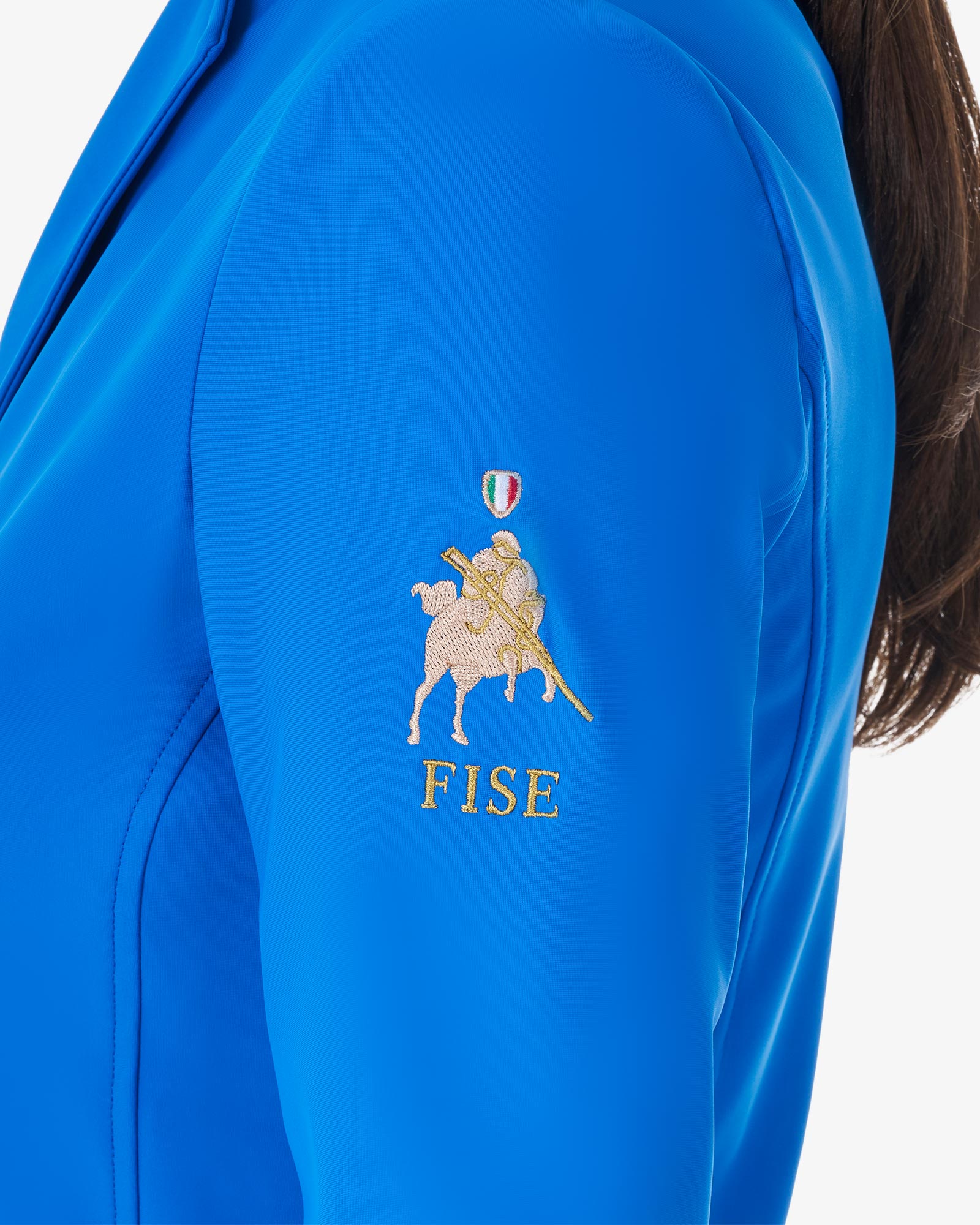 Equestro Women'S Three Button Competition Jacket Equestro X Fise Azzurro Savoia | Equiflair