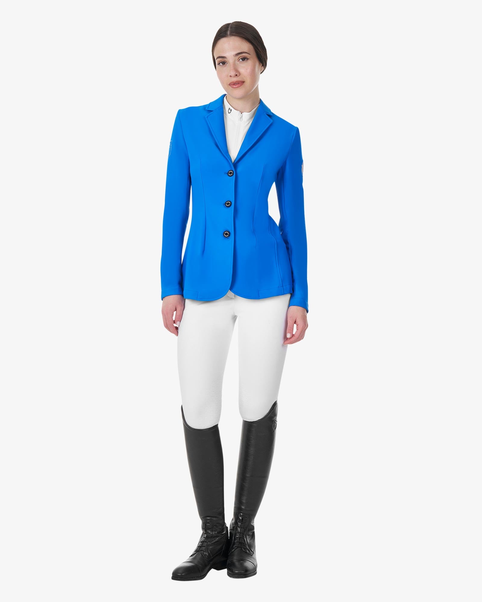 Equestro Women'S Three Button Competition Jacket Equestro X Fise Azzurro Savoia | Equiflair