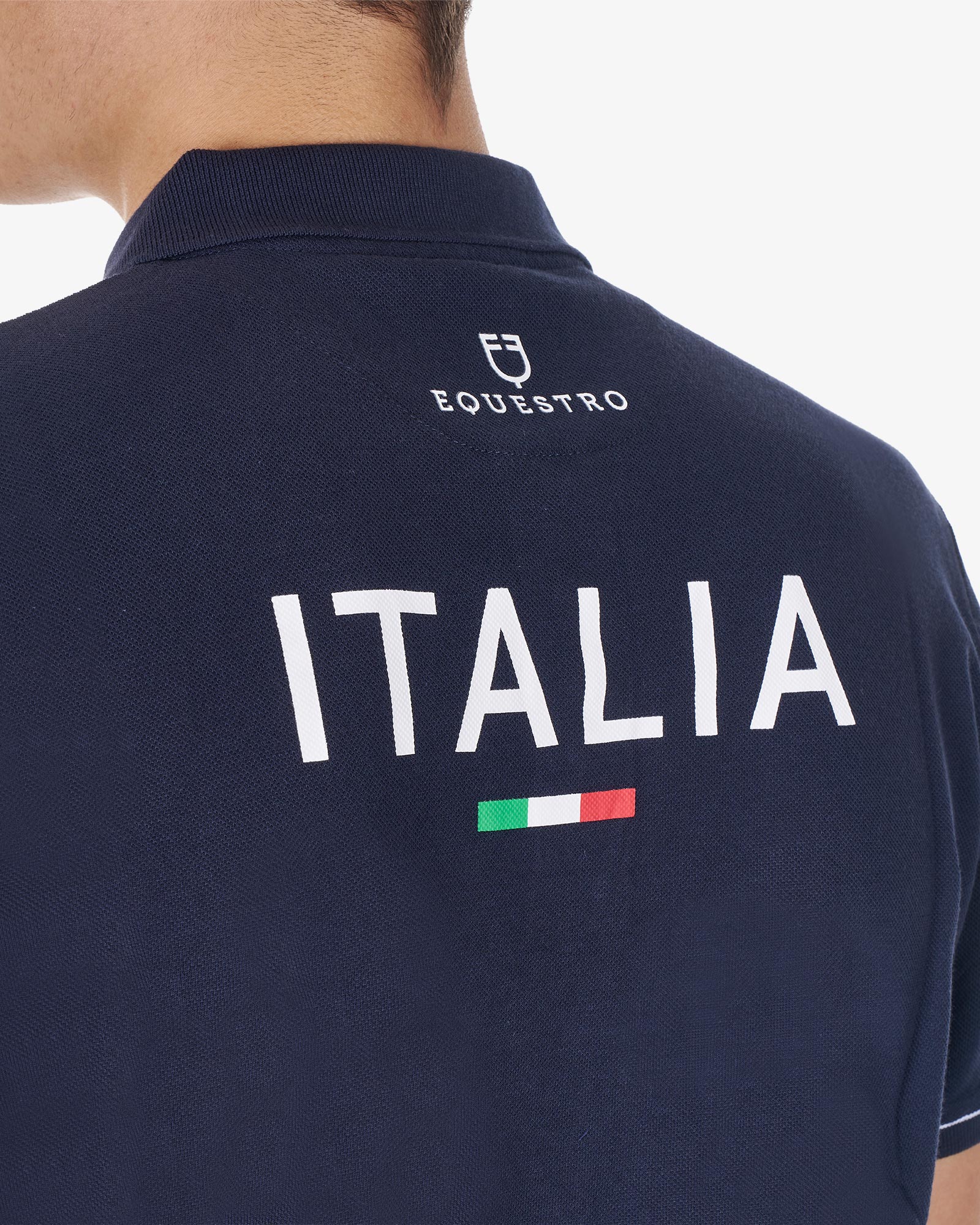 Equestro Men's Three Button Training Polo Shirt Equestro X Fise Navy Blazer