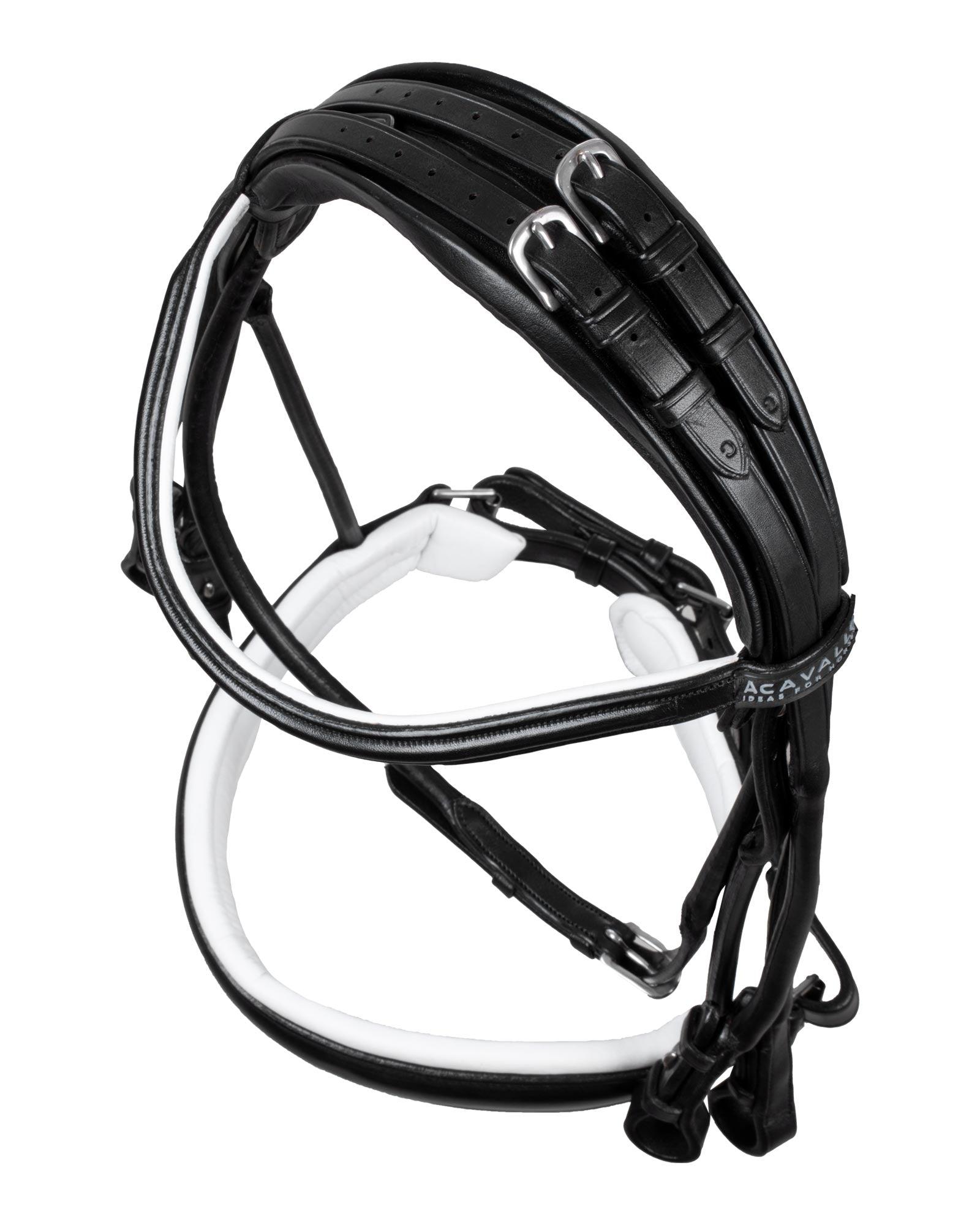 Acavallo Parnaso Bridle Double Reins Black/White