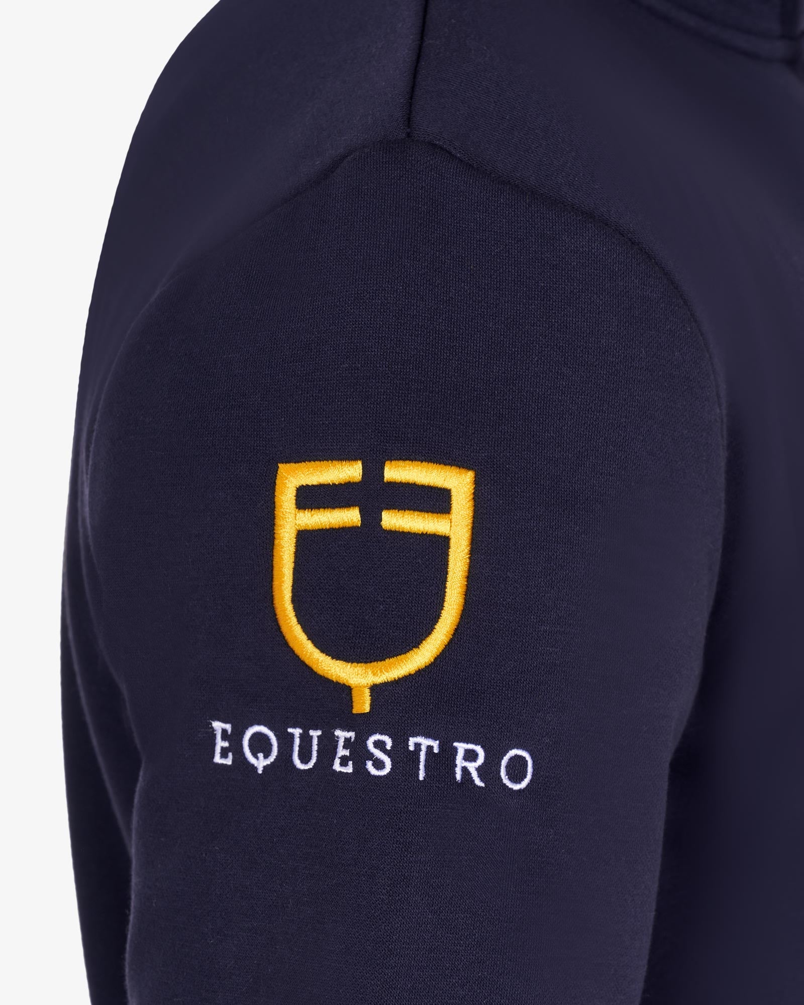 Equestro Men's Sweatshirt With Multi Logo Hood Navy Blazer