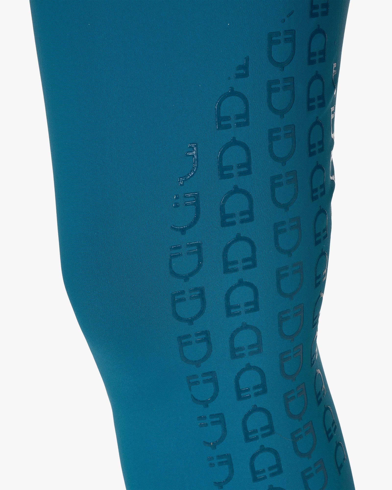 Equestro Women's High Waisted Knee Grip Breeches Blue Coral