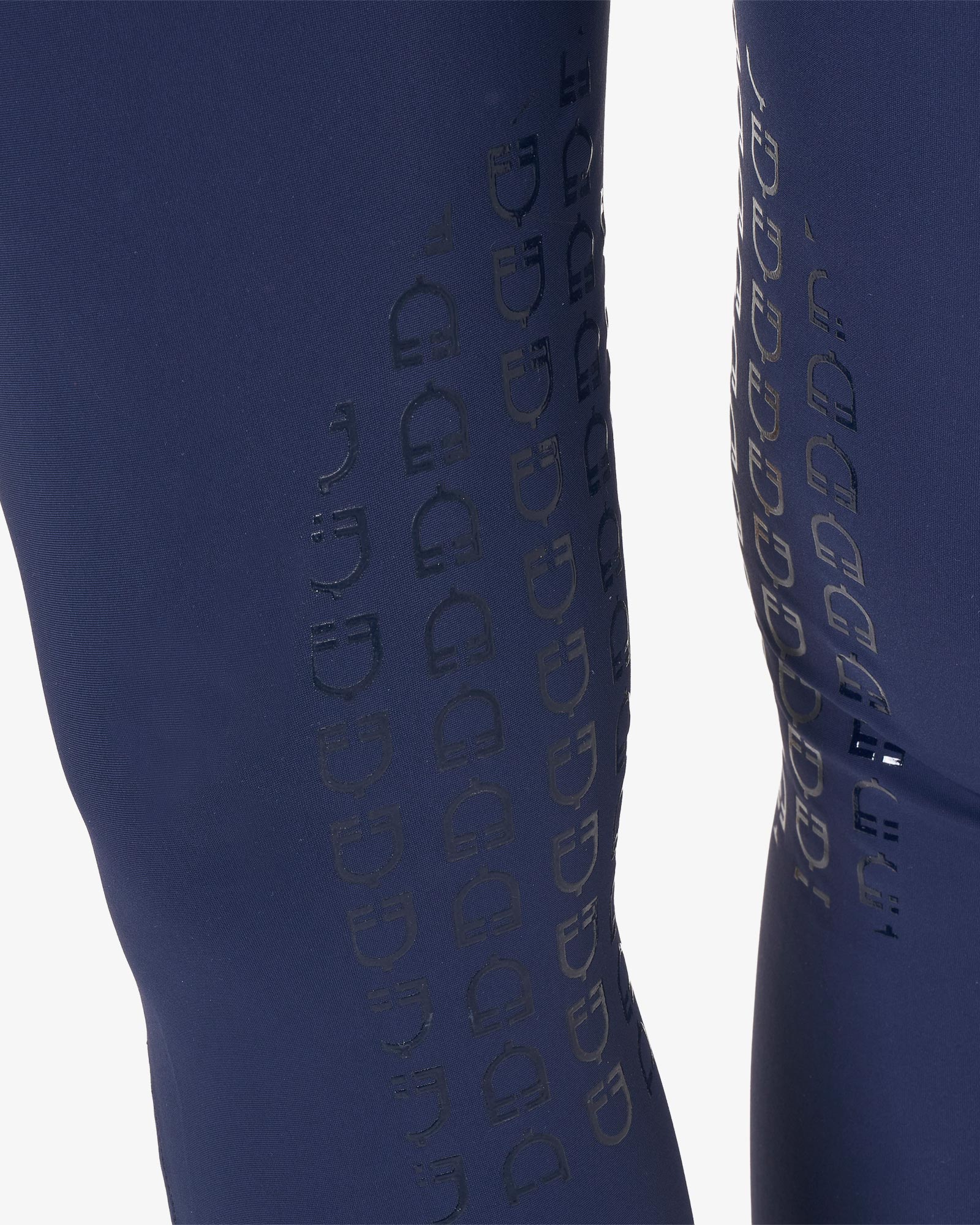 Equestro Women's High Waisted Knee Grip Breeches Navy Blazer | Equiflair