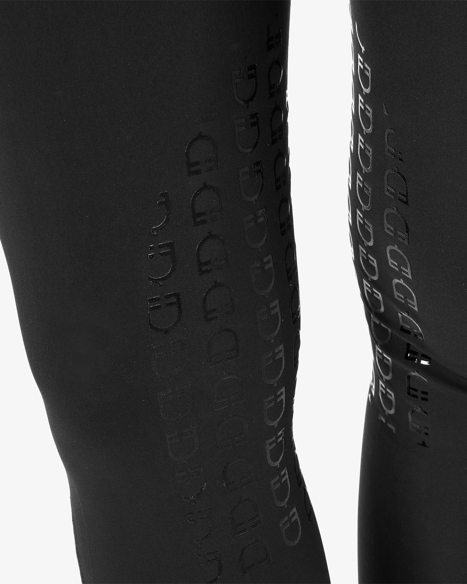 Equestro Women's High Waisted Knee Grip Breeches Black | Equiflair