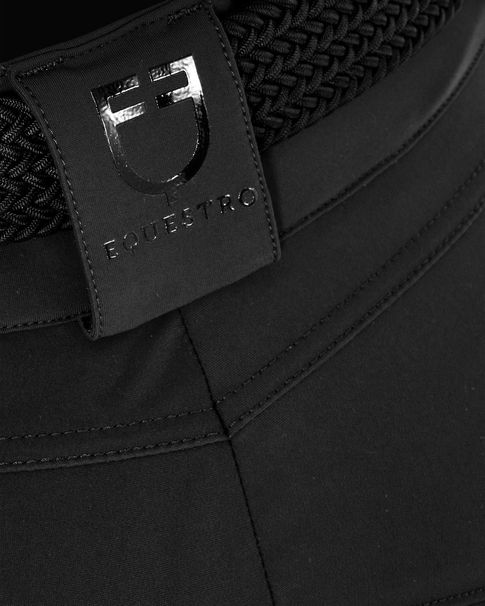Equestro Women's High Waisted Knee Grip Breeches Black | Equiflair