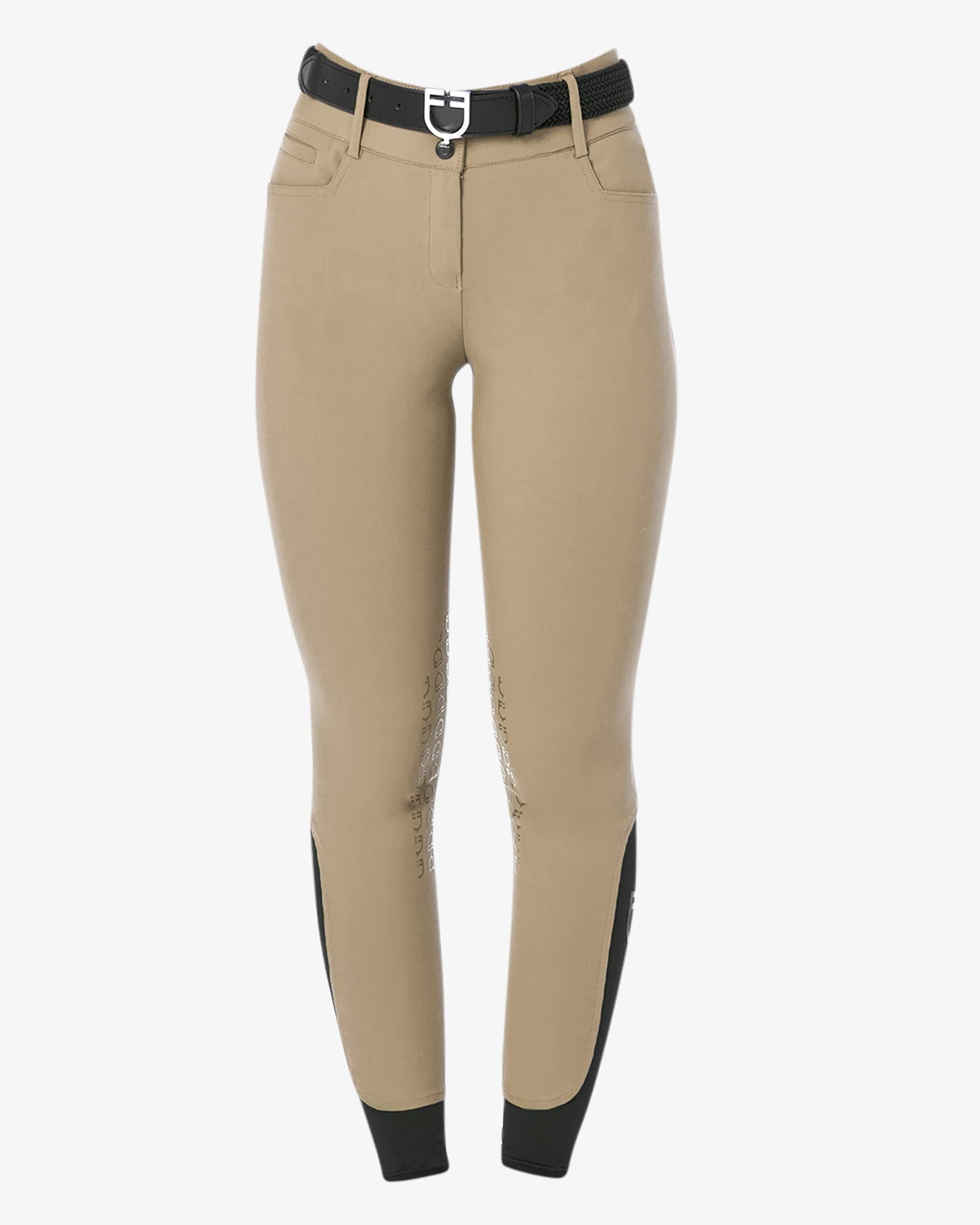Equestro Women's High Waisted Knee Grip Breeches Incense - Riding Legwear Clothing 36