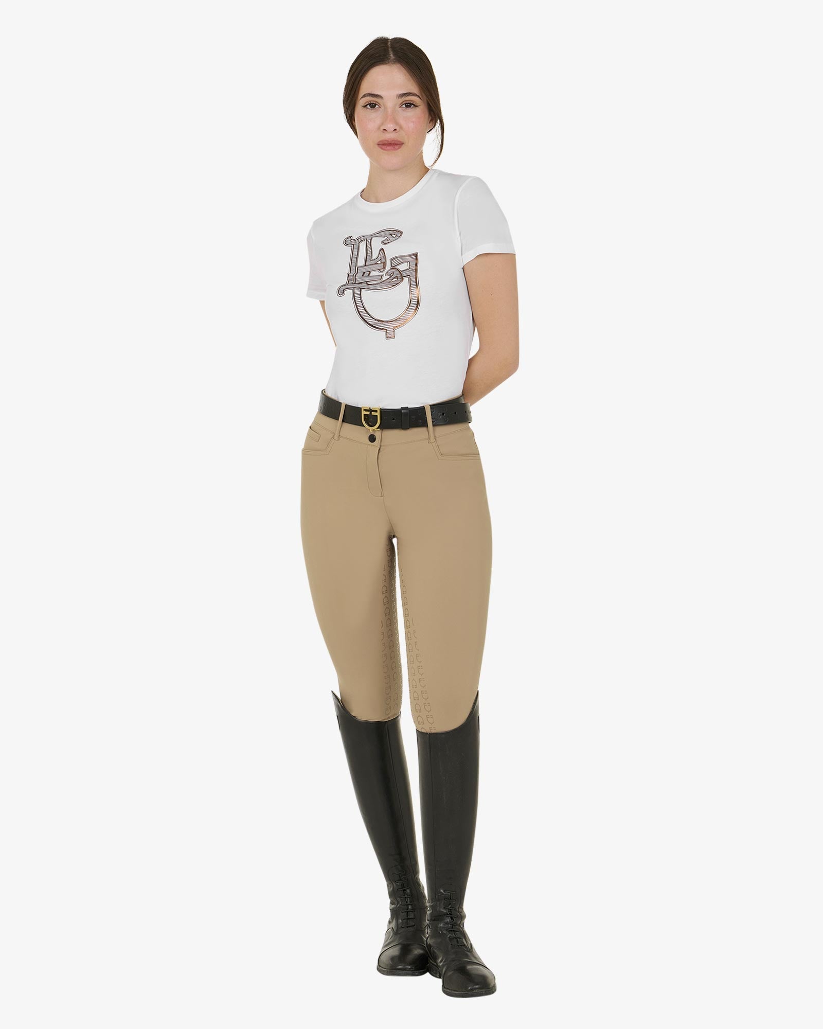 Equestro Women'S High Waisted Full Grip Breeches Incense