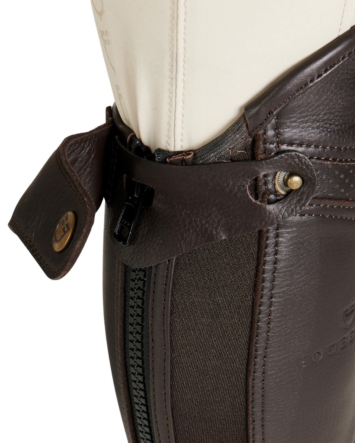 Equestro Unisex Gaiters Perforated Leather Maximum Comfort Brown | Equiflair