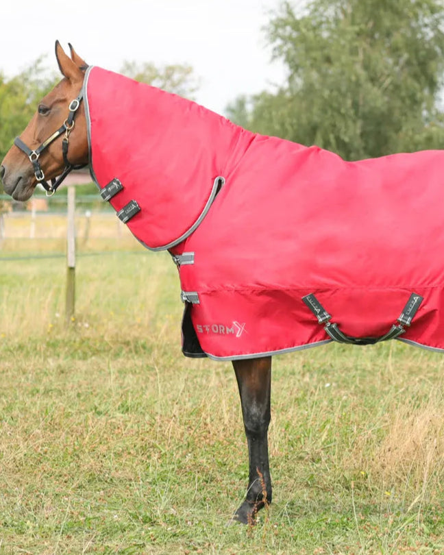 Red StormX Empra 300g Heavyweight Winter Horse Turnout Rug with Neck Cover
