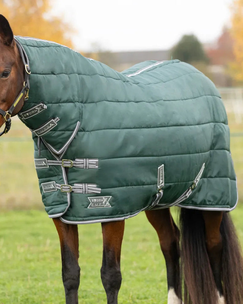 StormX Empra 300 Green Stable Rug - Heavyweight Winter Horse Rug with Neck Cover | Equiflair