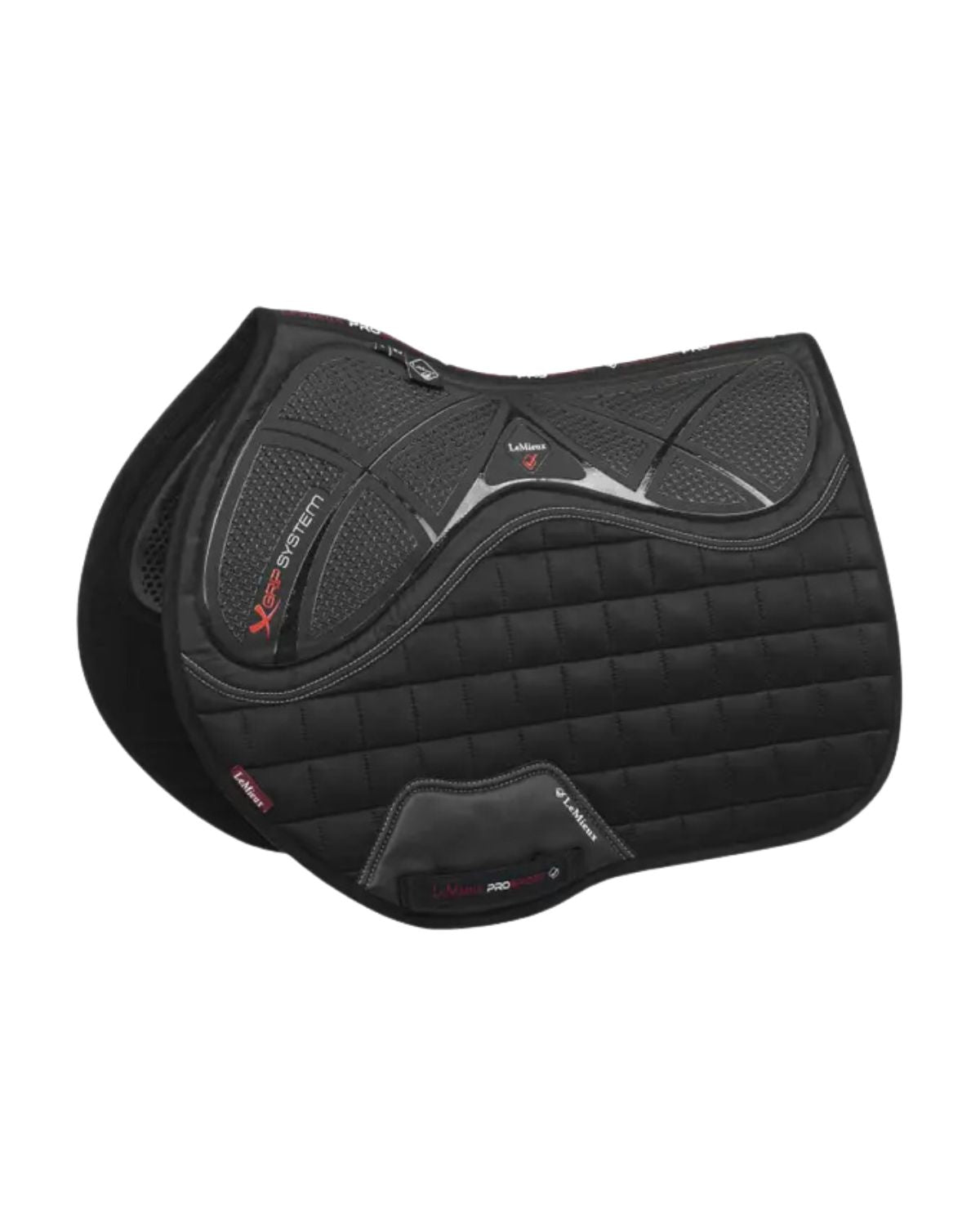 LeMieux X-Grip Twin EuroJump Saddle Pad Black: Enhanced Grip, Stable Ride