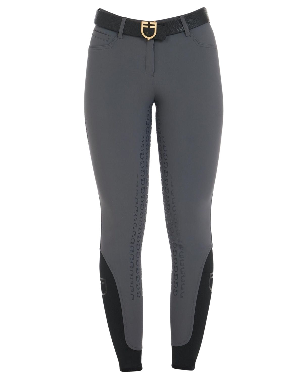 Equestro Women's Full Grip Slim Fit Breeches Asphalt